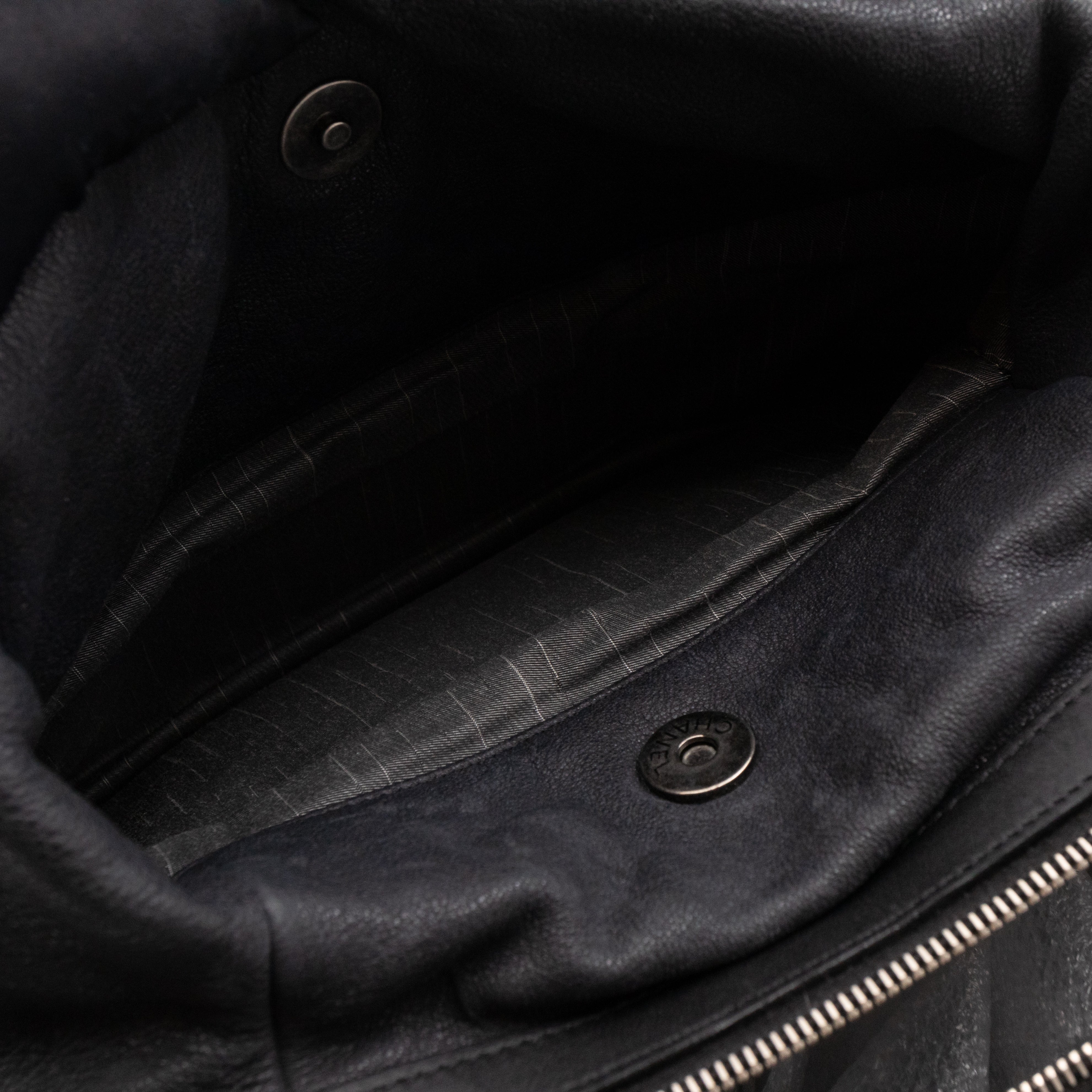 Bowling Bag Black Washed Leather