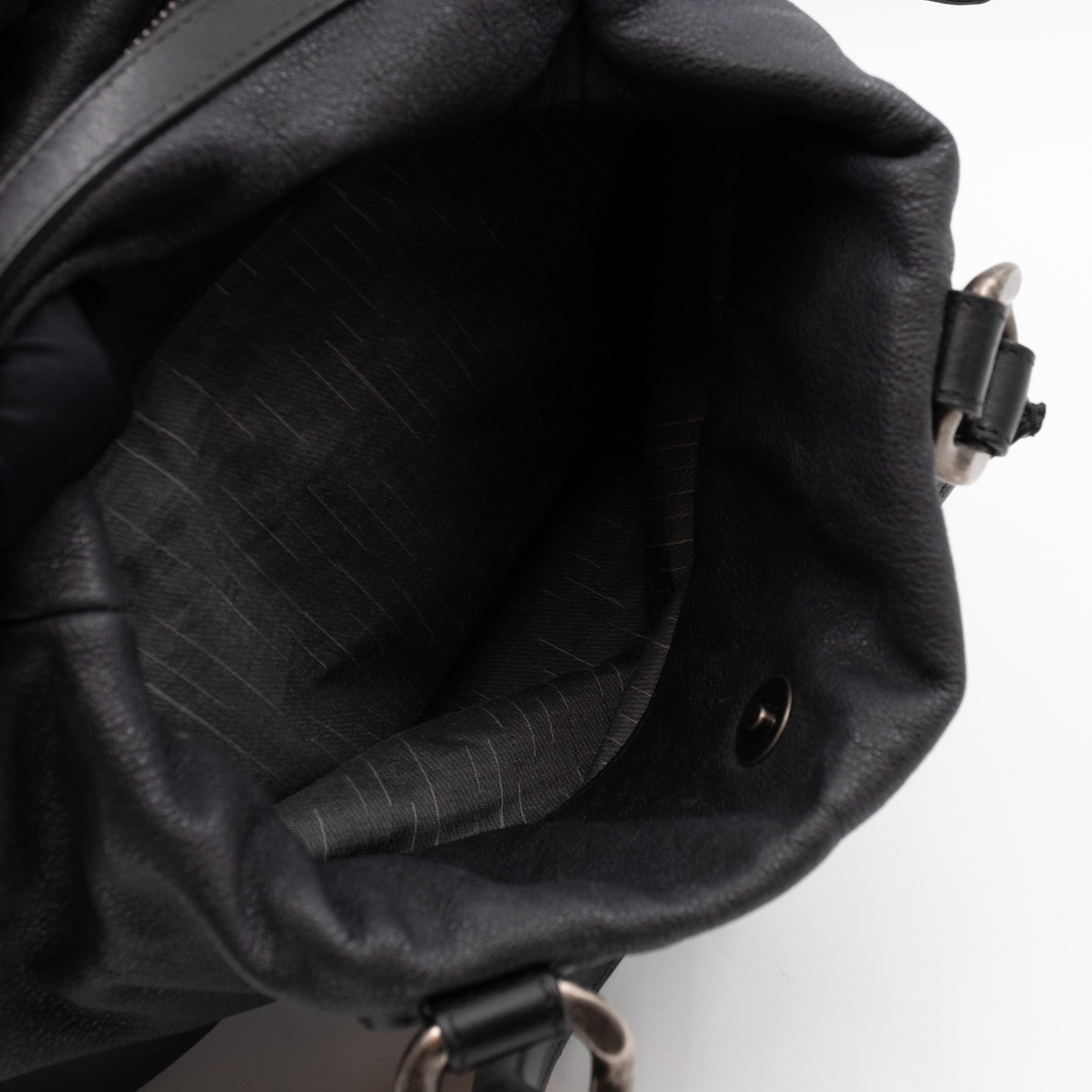 Bowling Bag Black Washed Leather