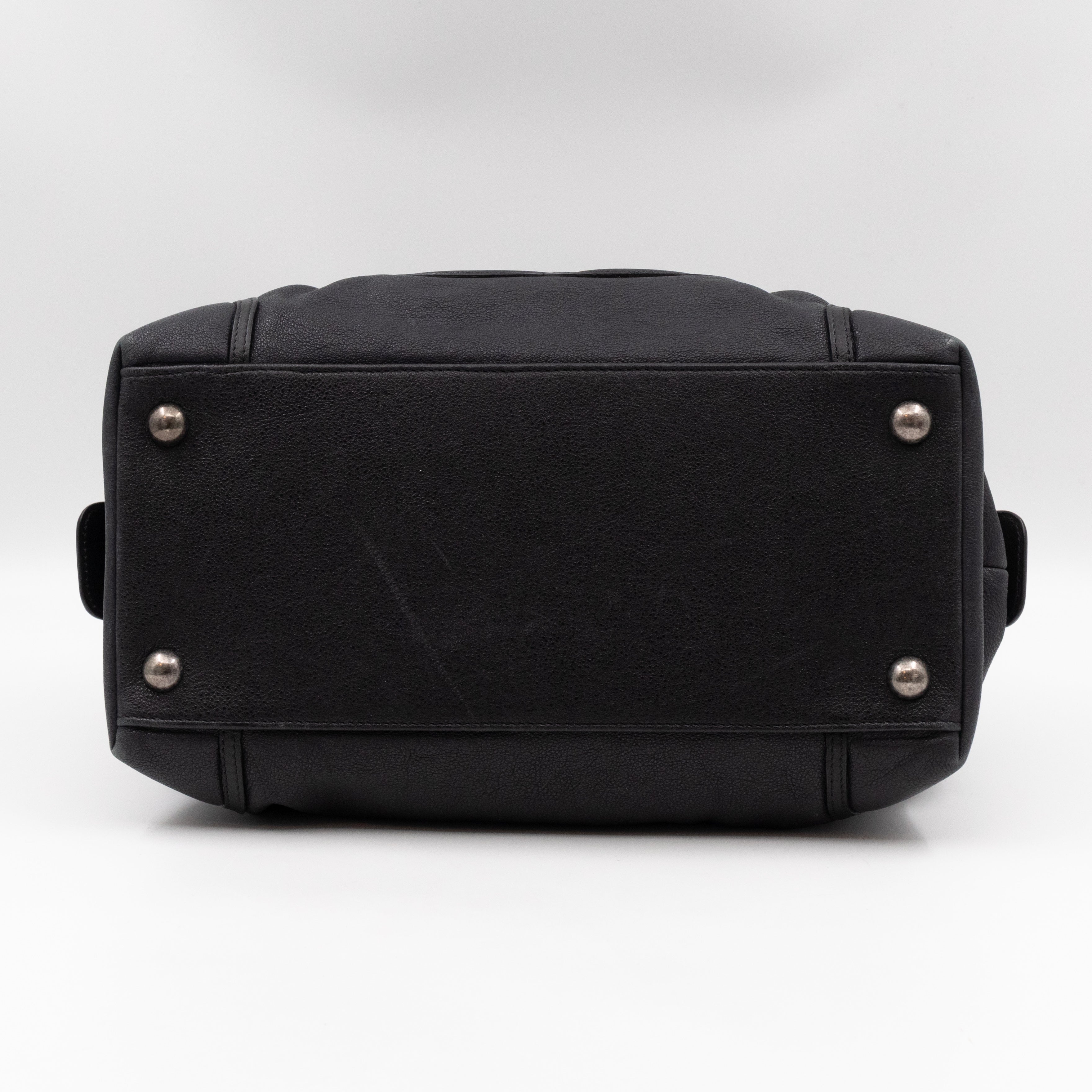 Bowling Bag Black Washed Leather