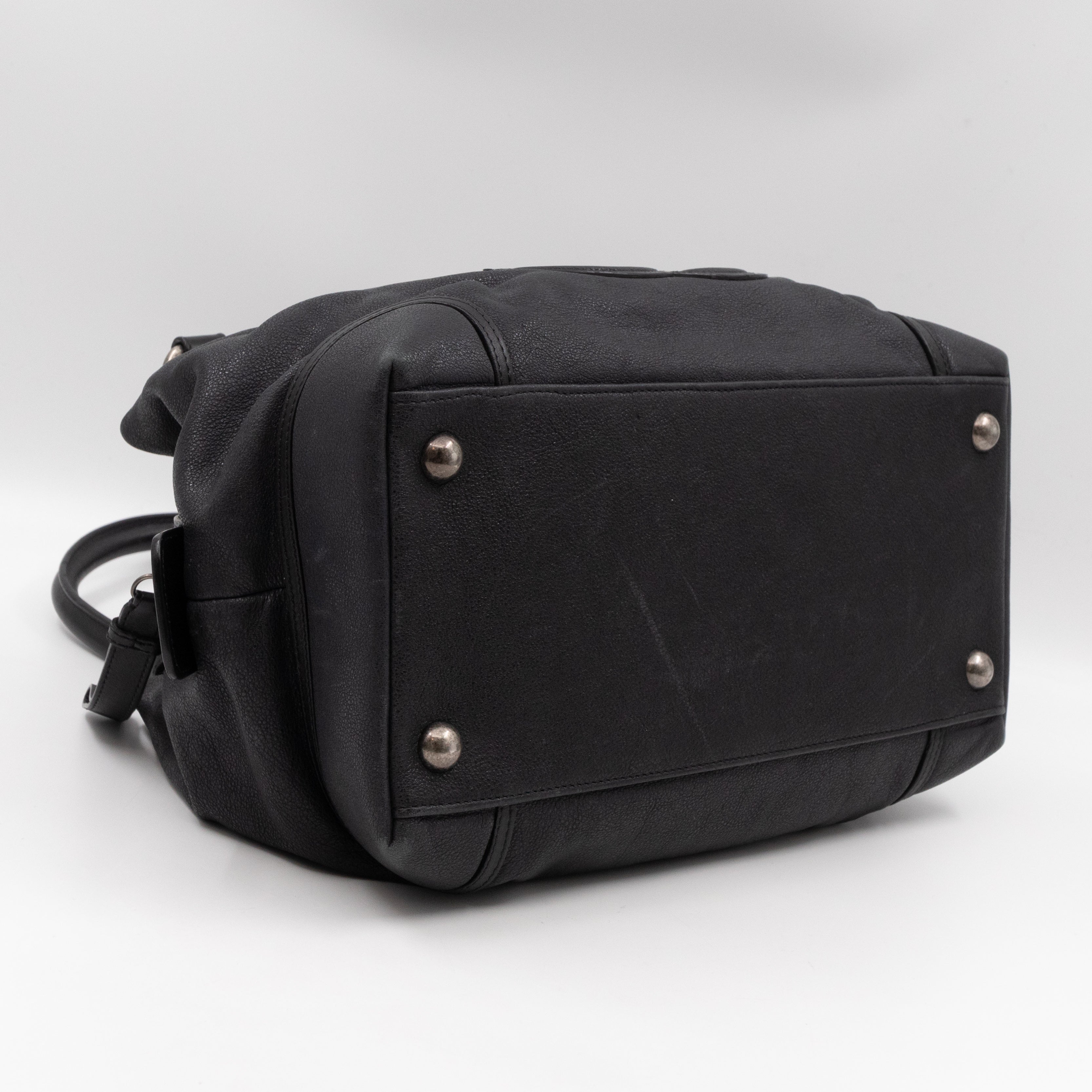 Bowling Bag Black Washed Leather
