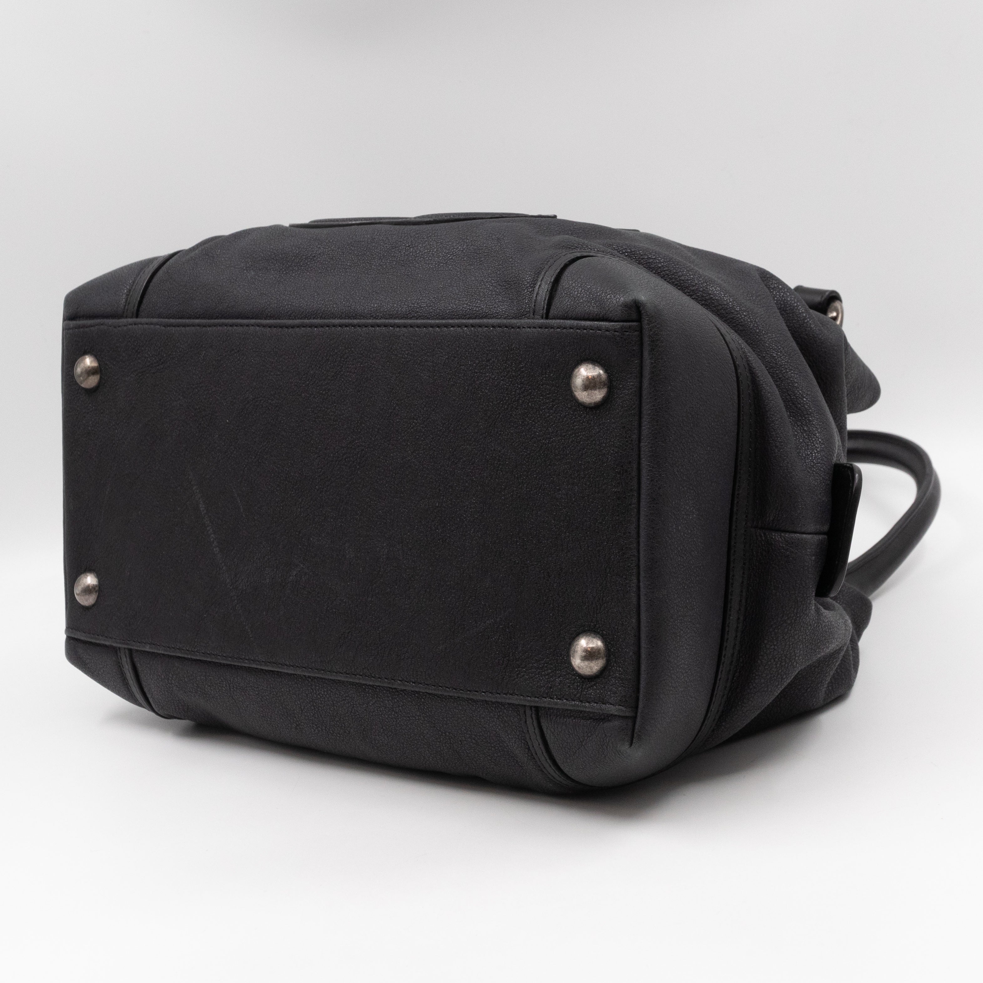 Bowling Bag Black Washed Leather