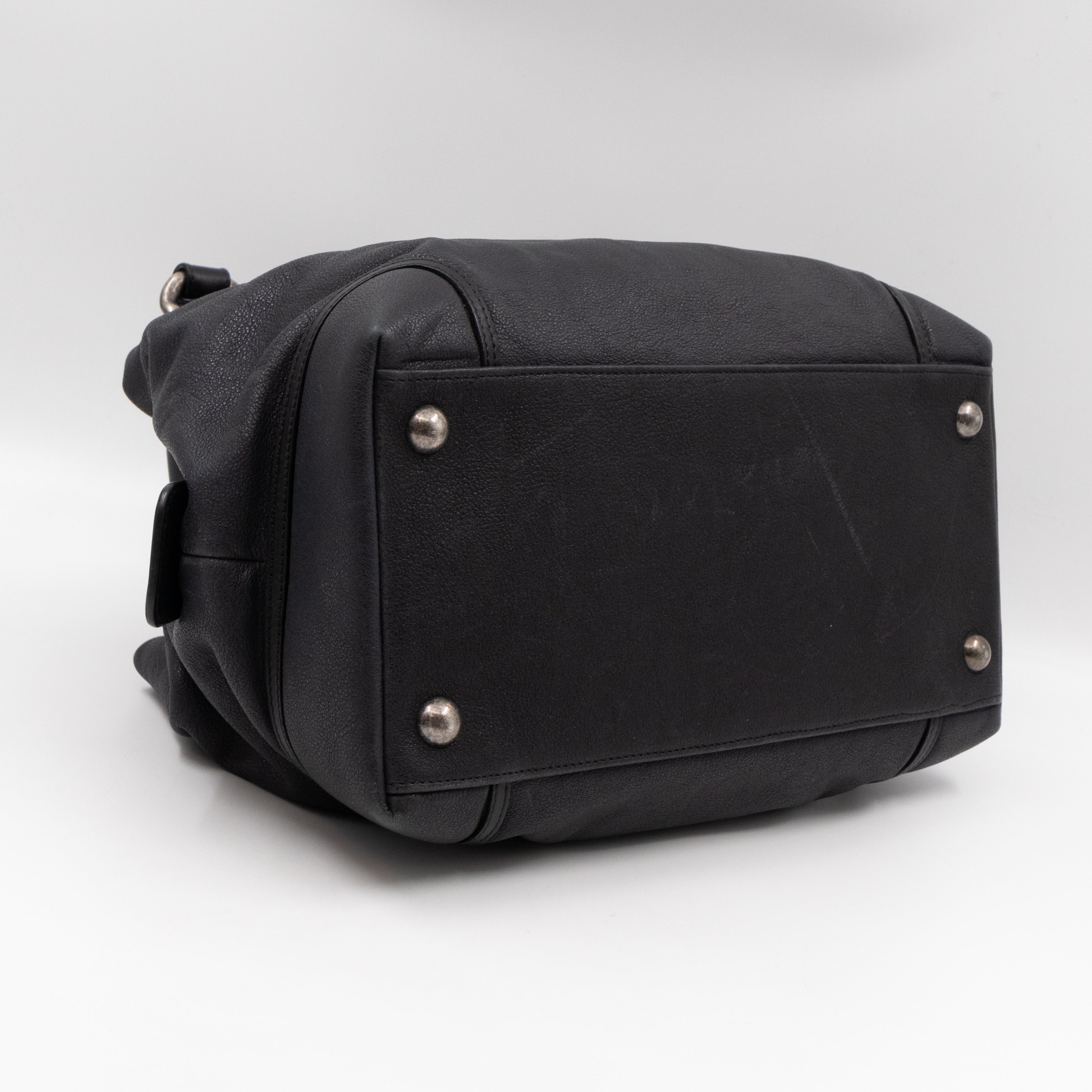 Bowling Bag Black Washed Leather