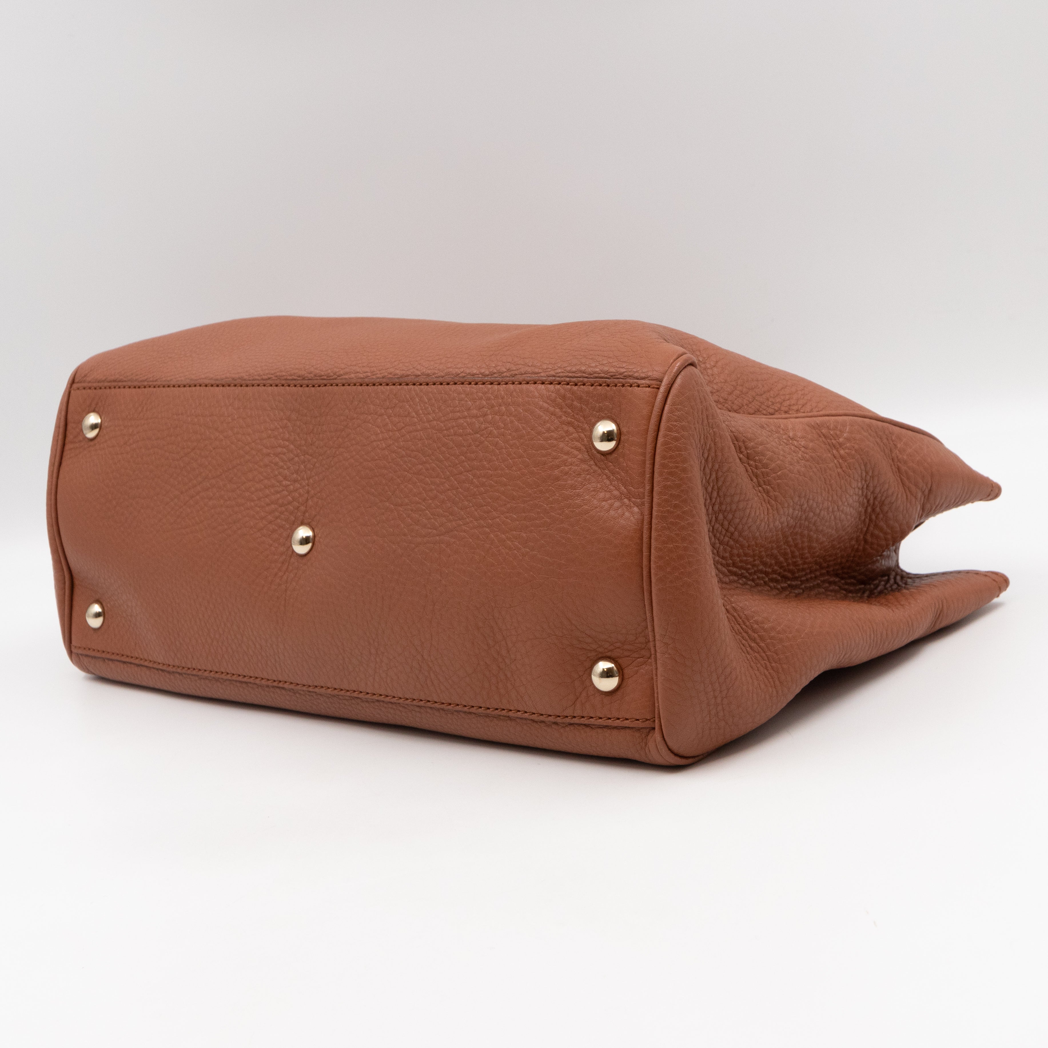 Bamboo Shopper Tote Brown Leather