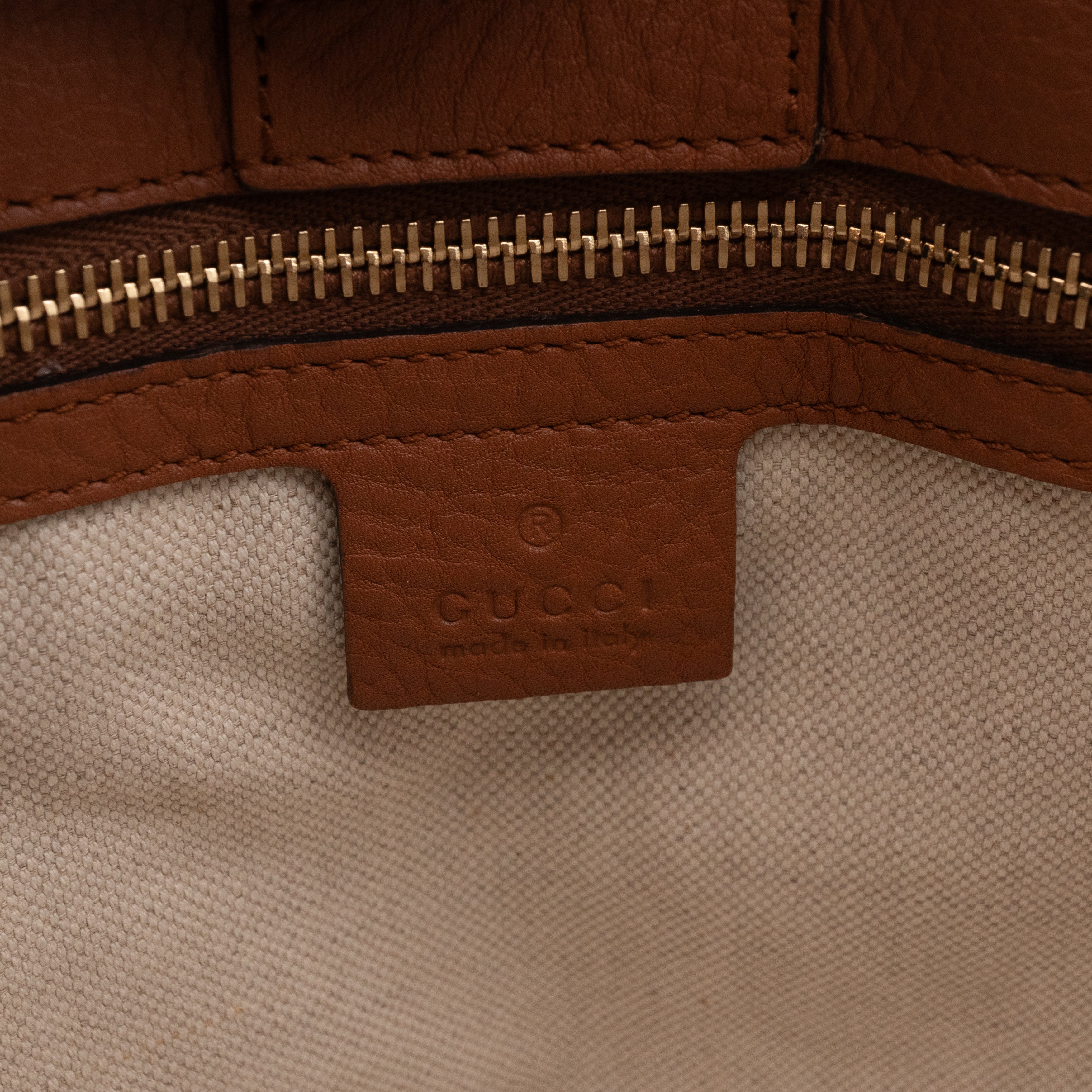 Bamboo Shopper Tote Brown Leather