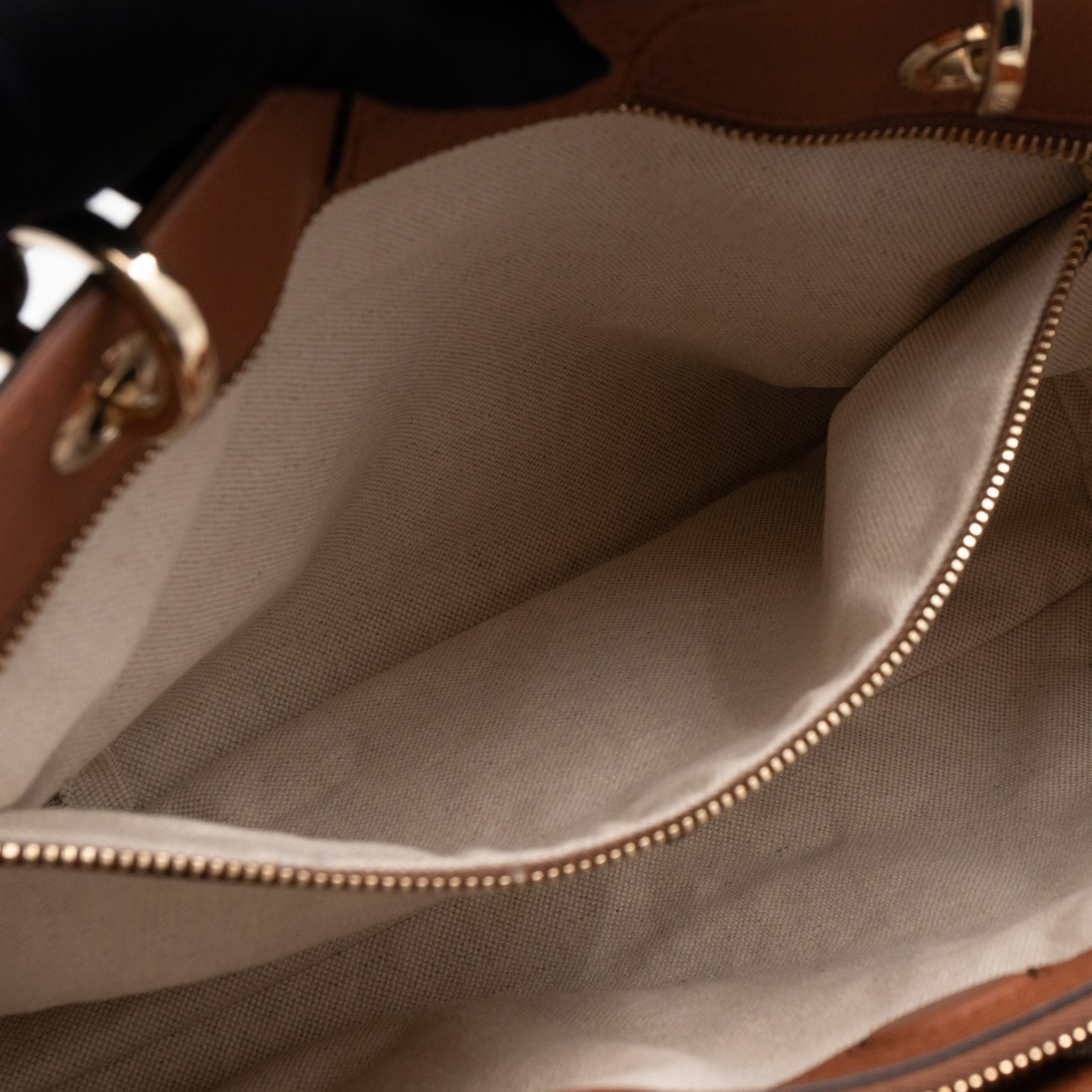 Bamboo Shopper Tote Brown Leather