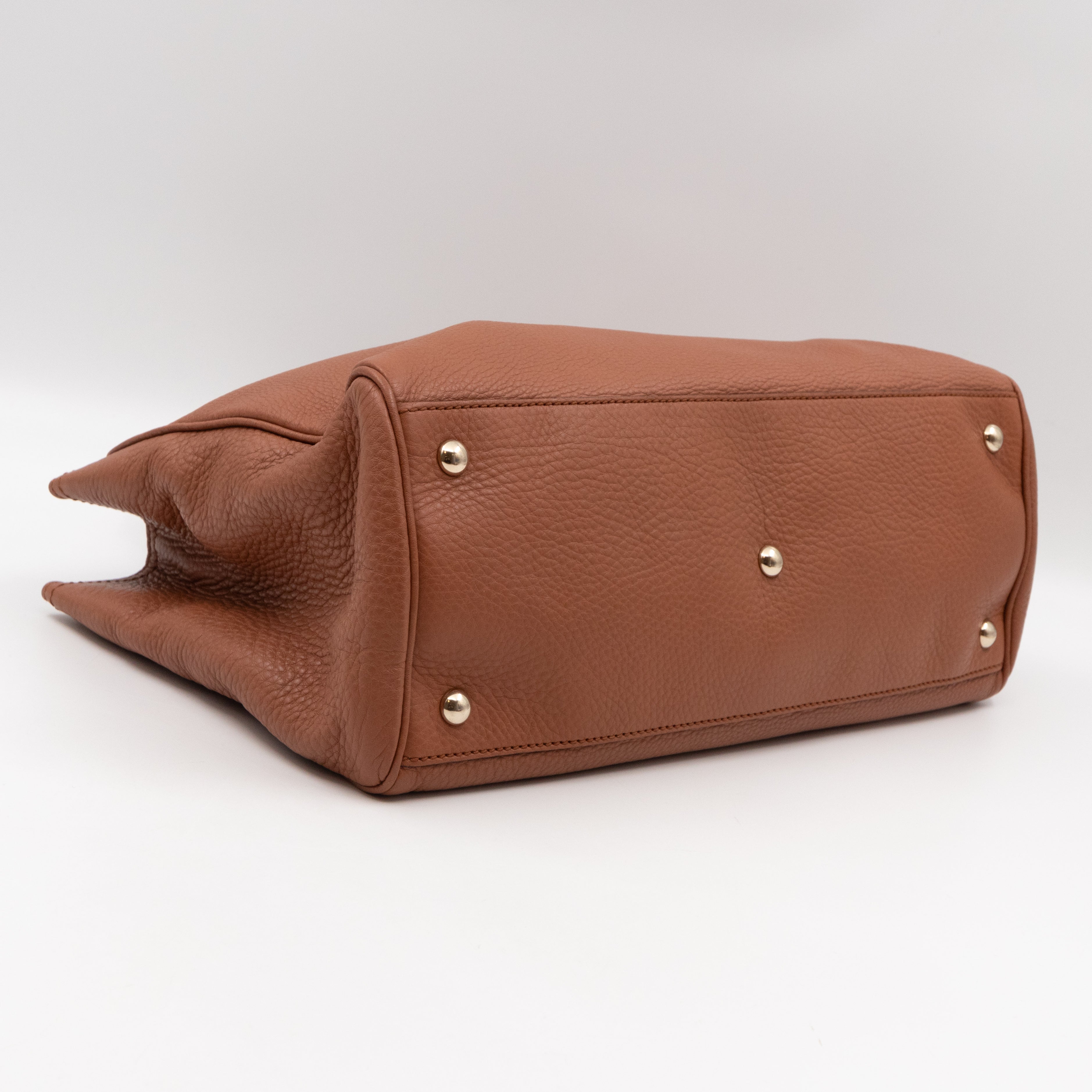 Bamboo Shopper Tote Brown Leather