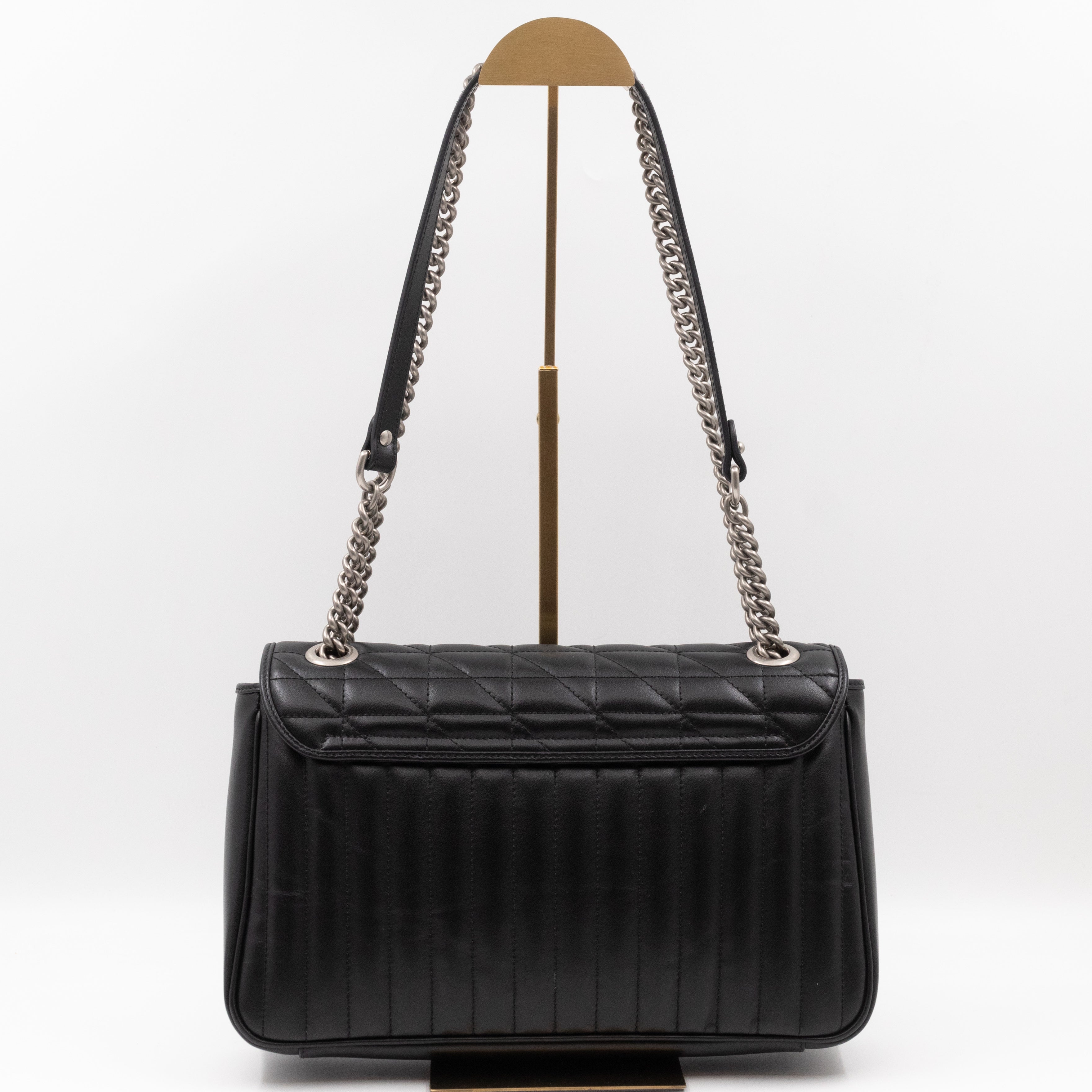GG Marmont Flap Bag Medium Black Leather