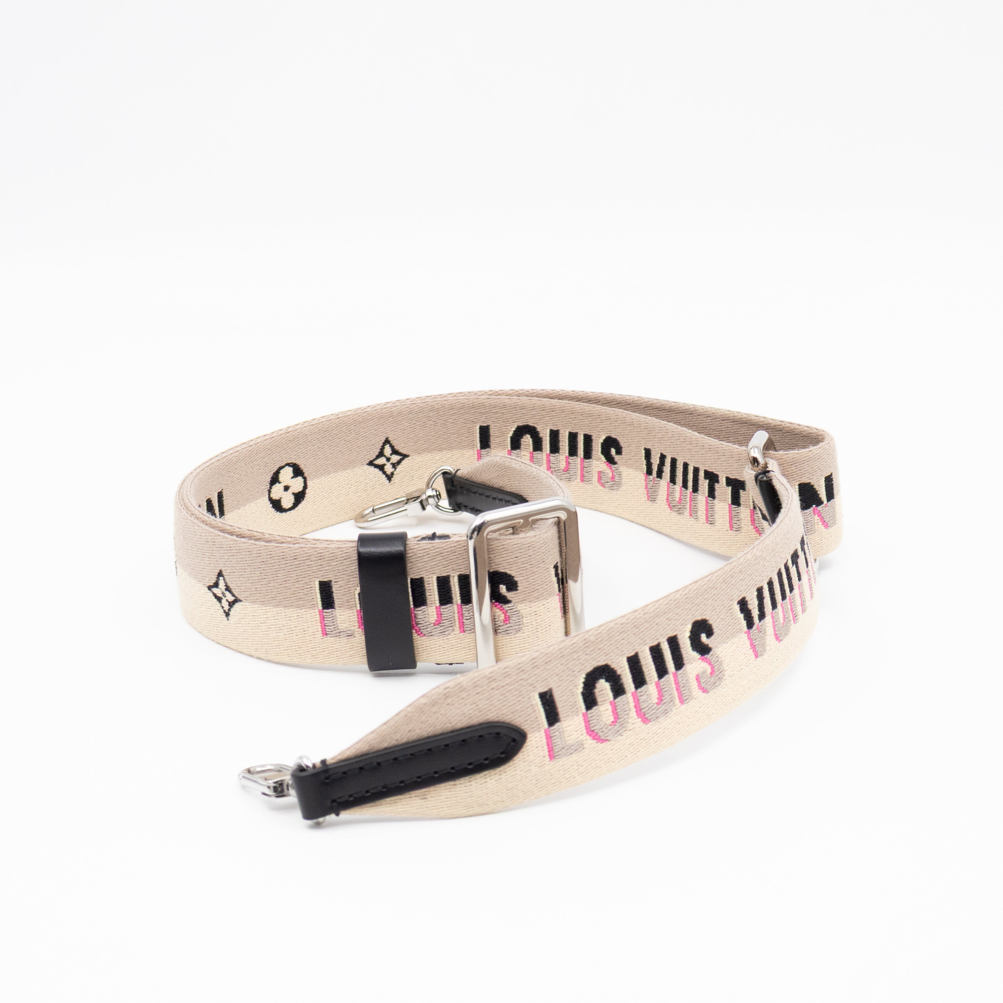 Petit Sac Plat Black Epi Leather With Jacquard Strap