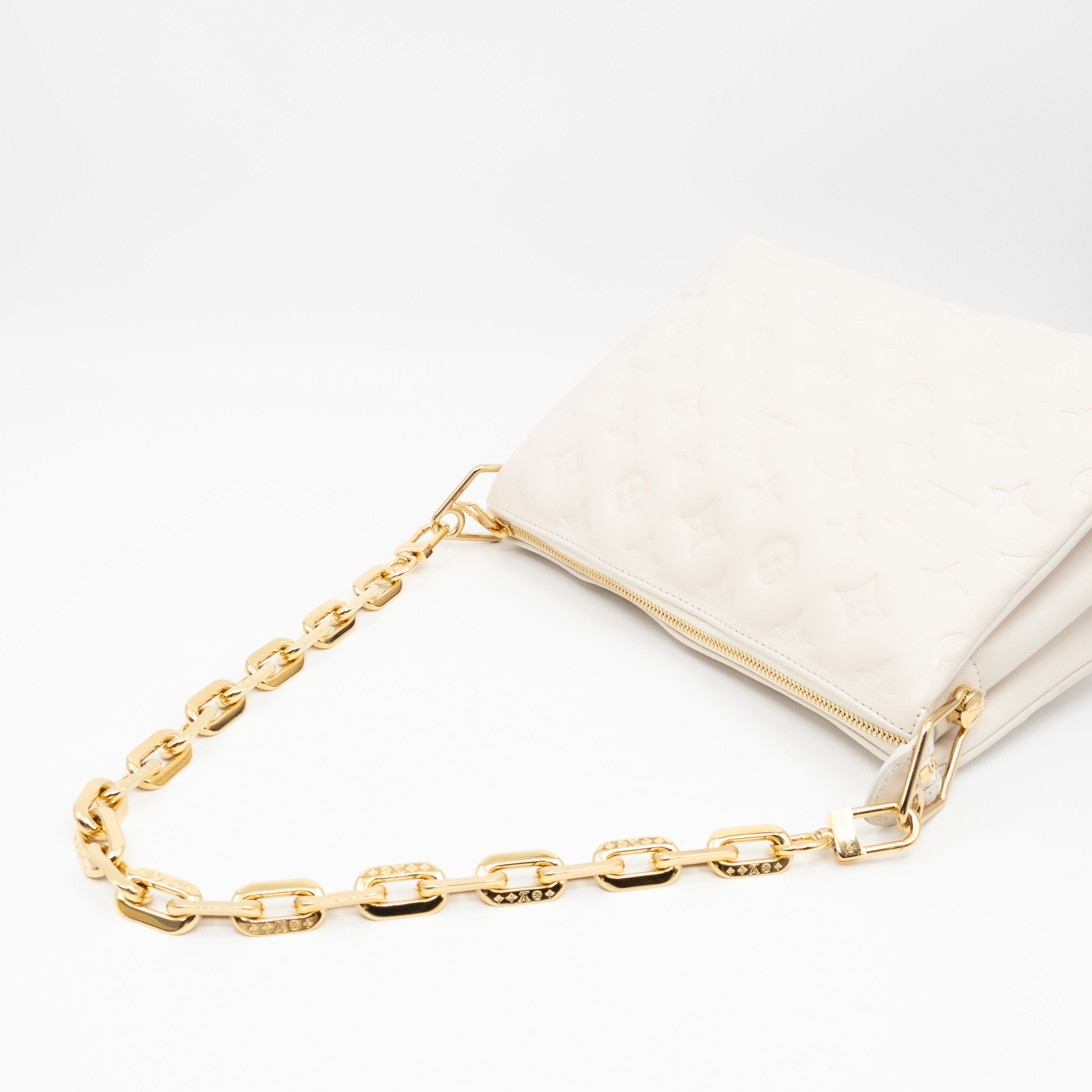 Coussin PM Creme White Leather