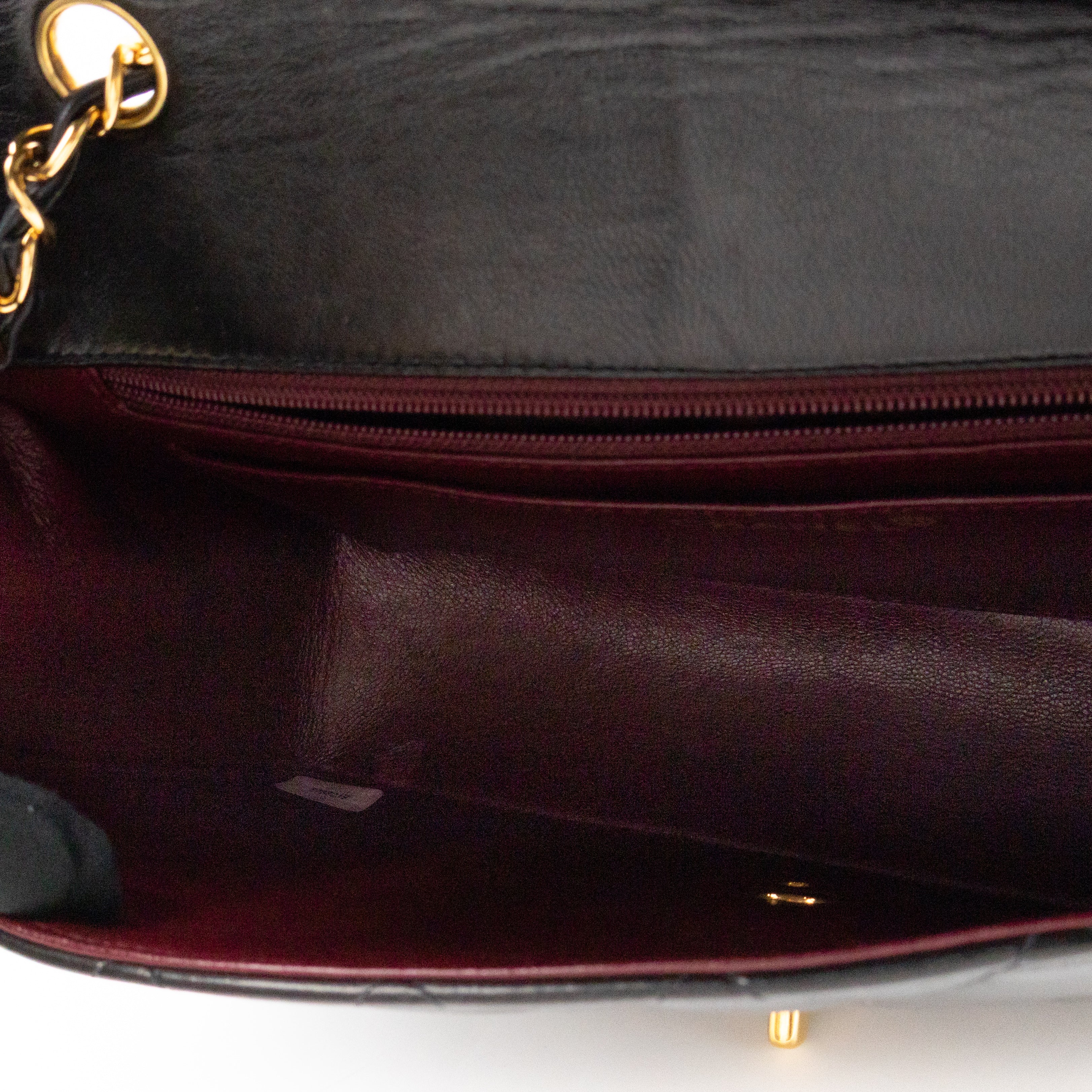 Diana Medium Black Lambskin Leather Gold
