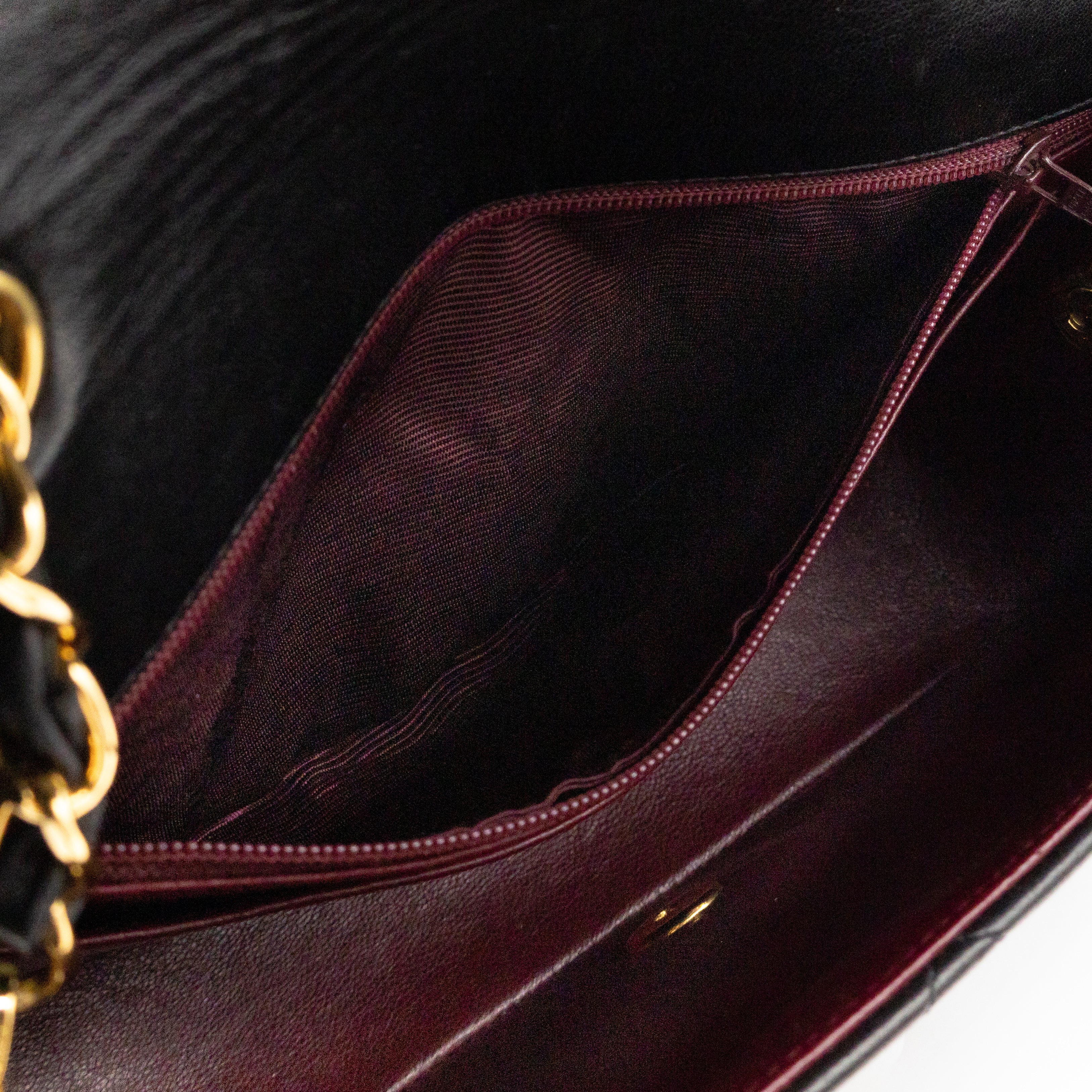 Diana Medium Black Lambskin Leather Gold