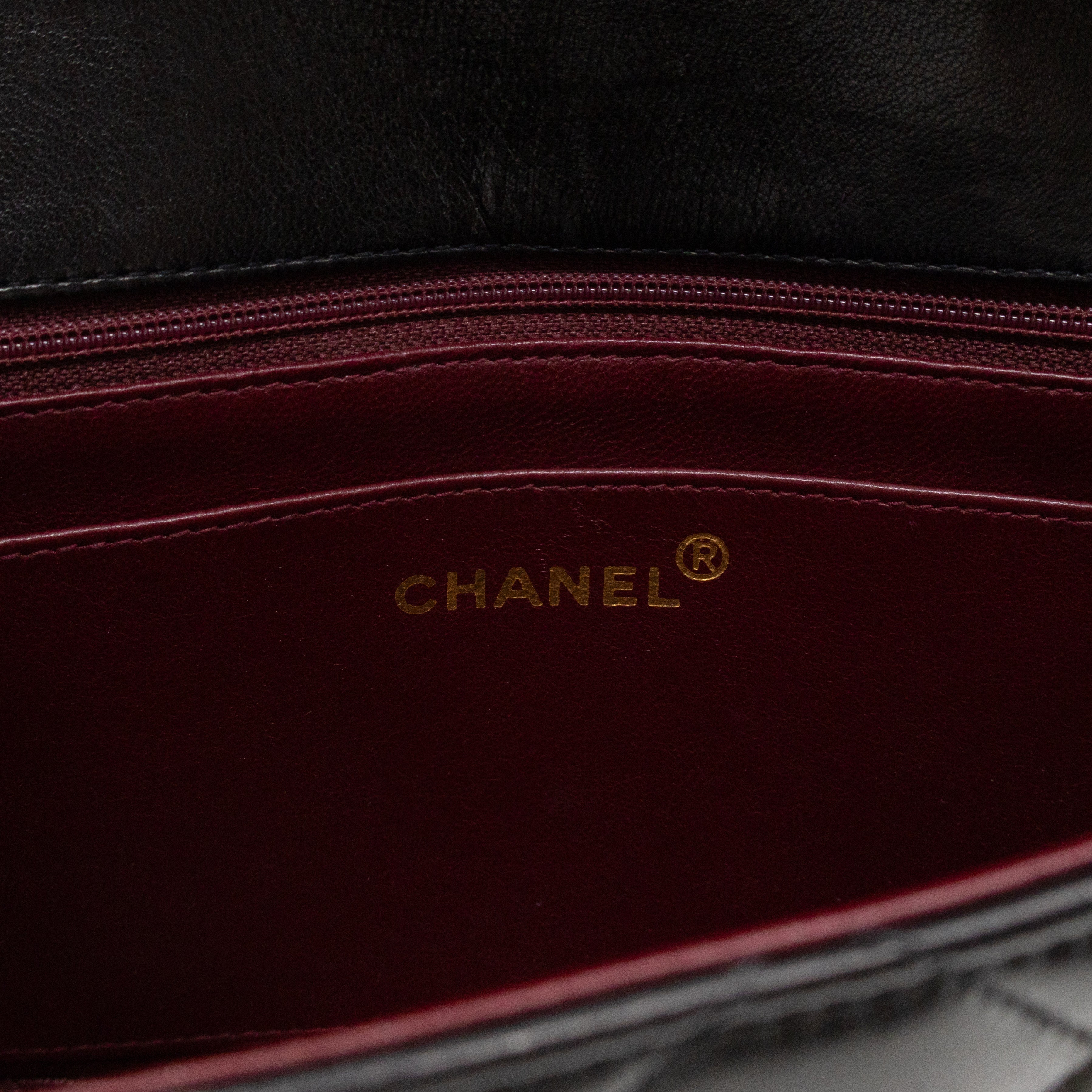 Diana Medium Black Lambskin Leather Gold