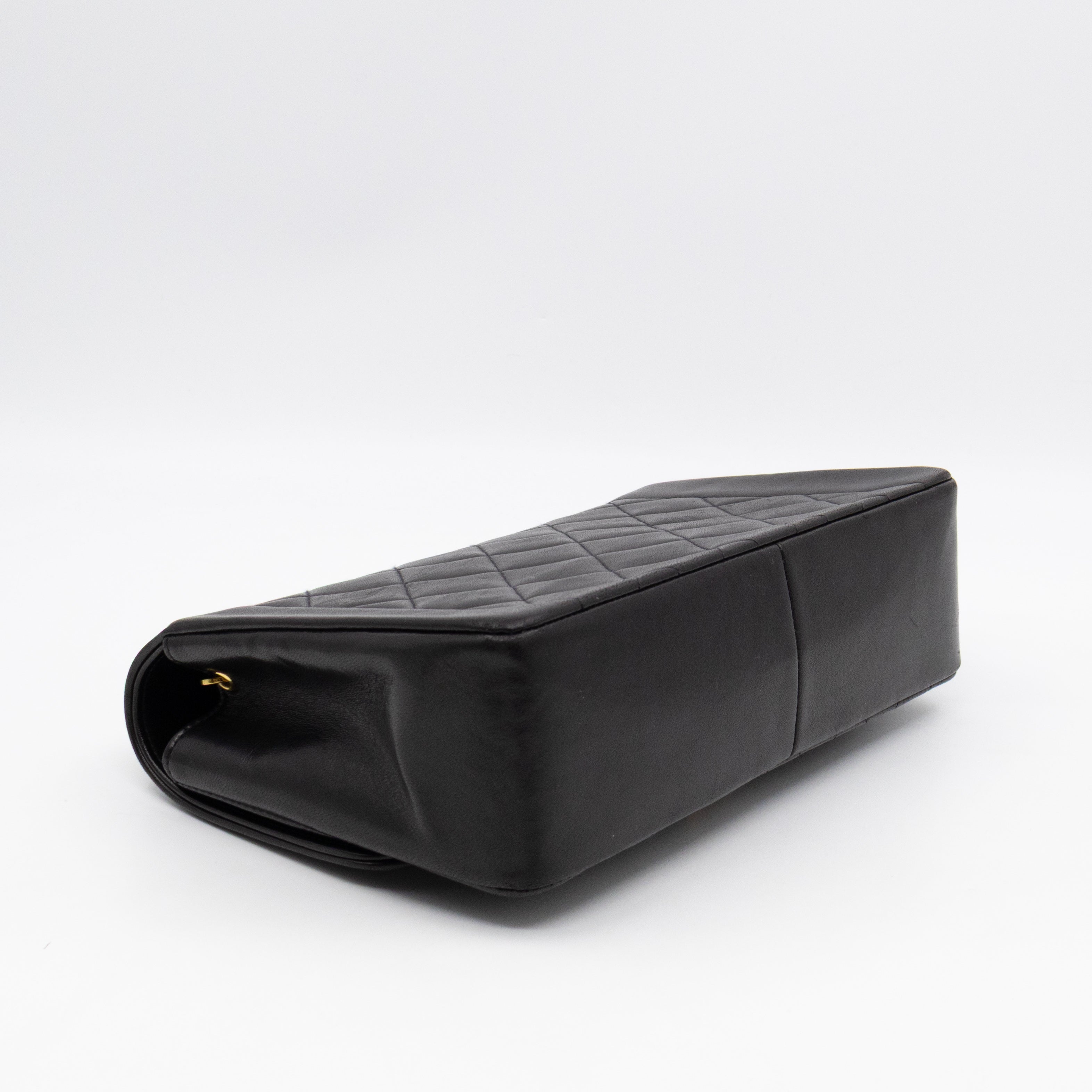 Diana Medium Black Lambskin Leather Gold