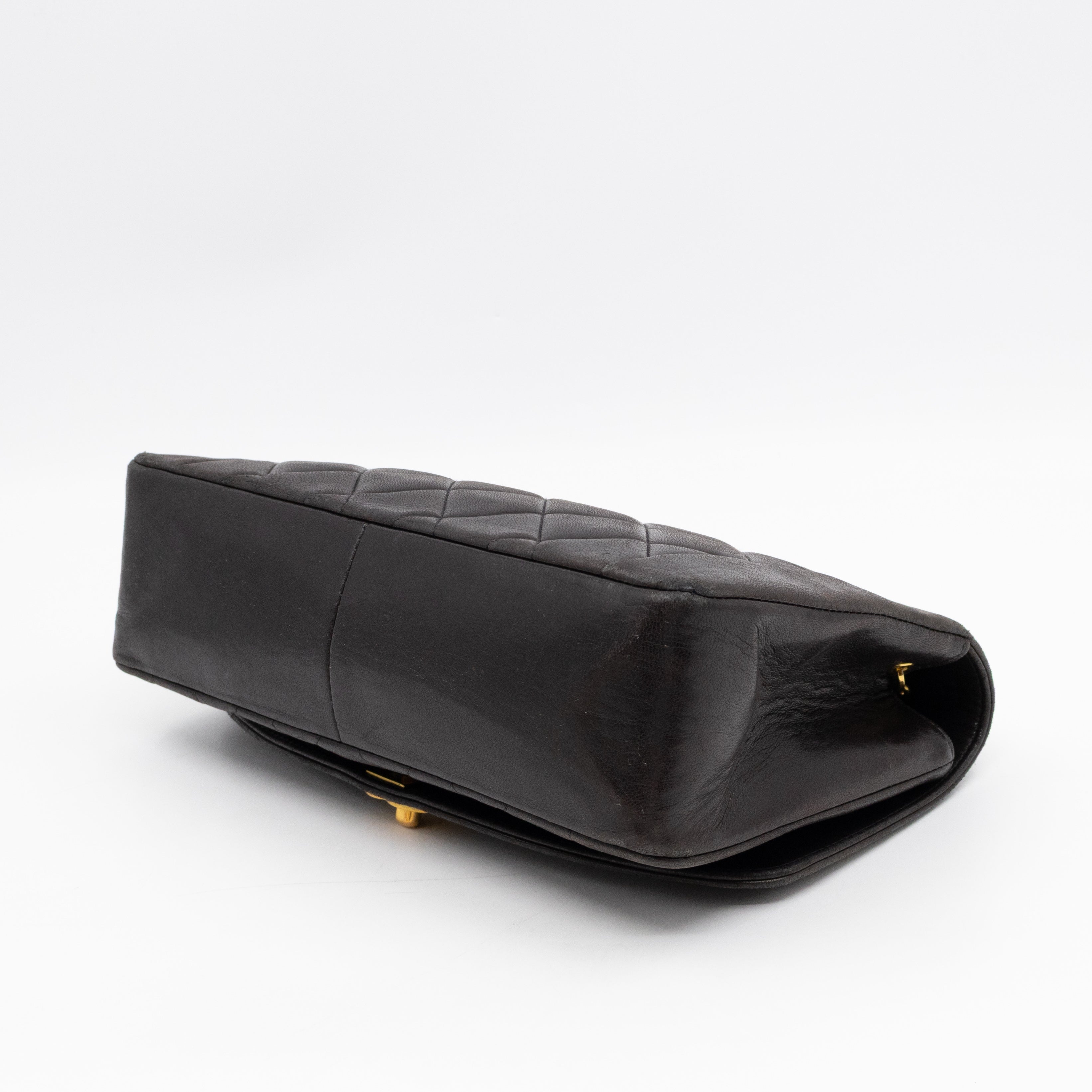 Diana Medium Black Lambskin Leather Gold