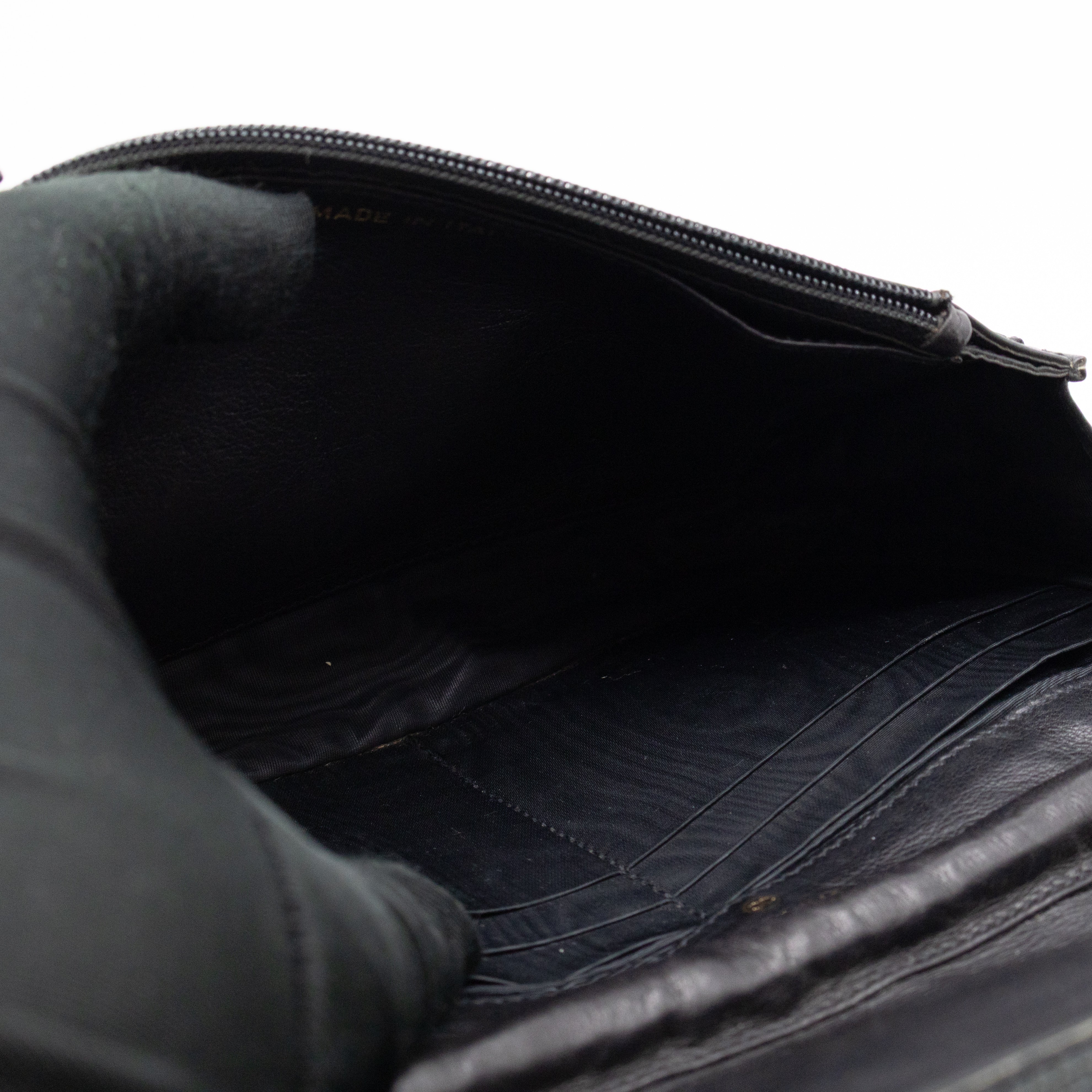 Timeless CC Wallet On Chain Black Caviar Leather