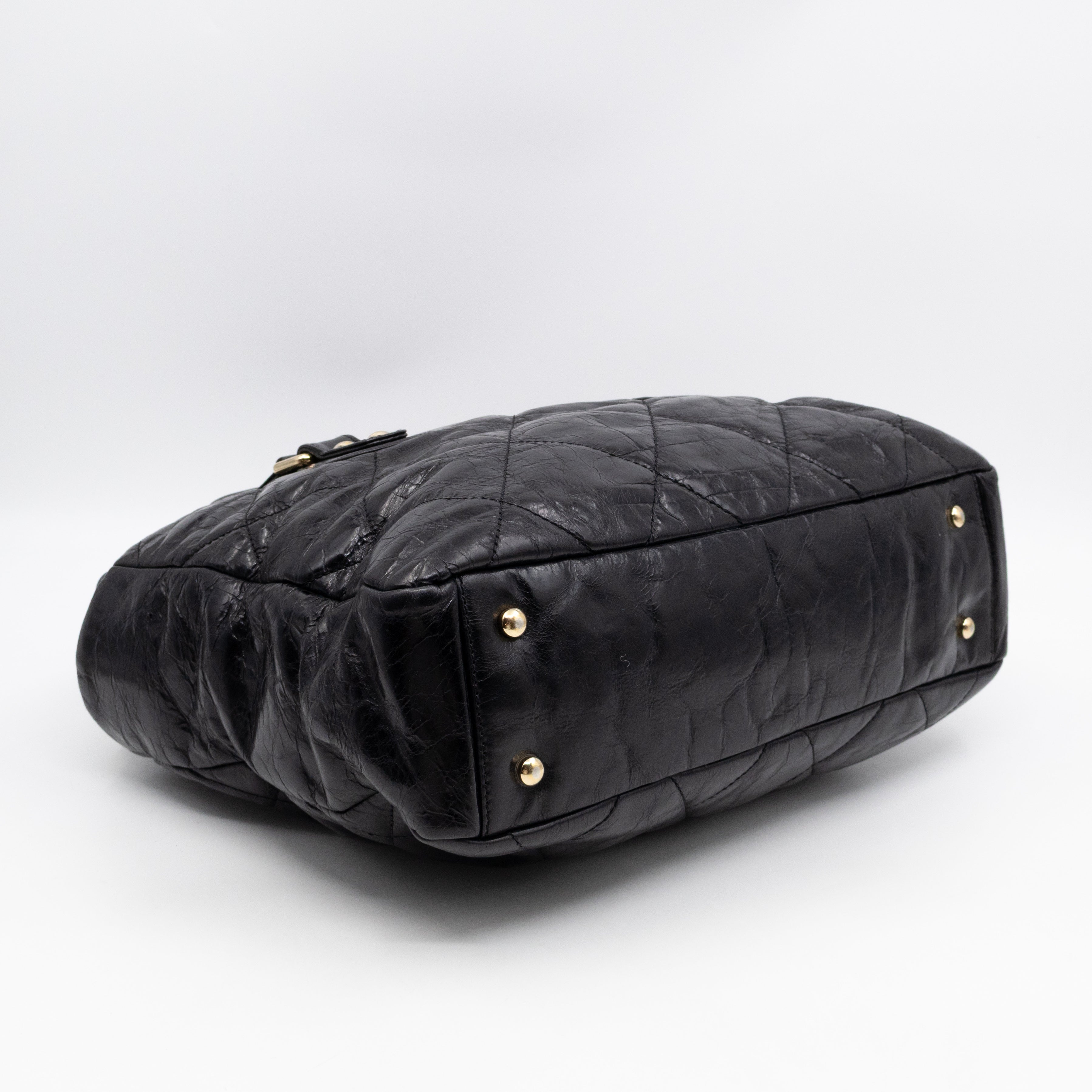 Portobello Tote Glazed Black Leather