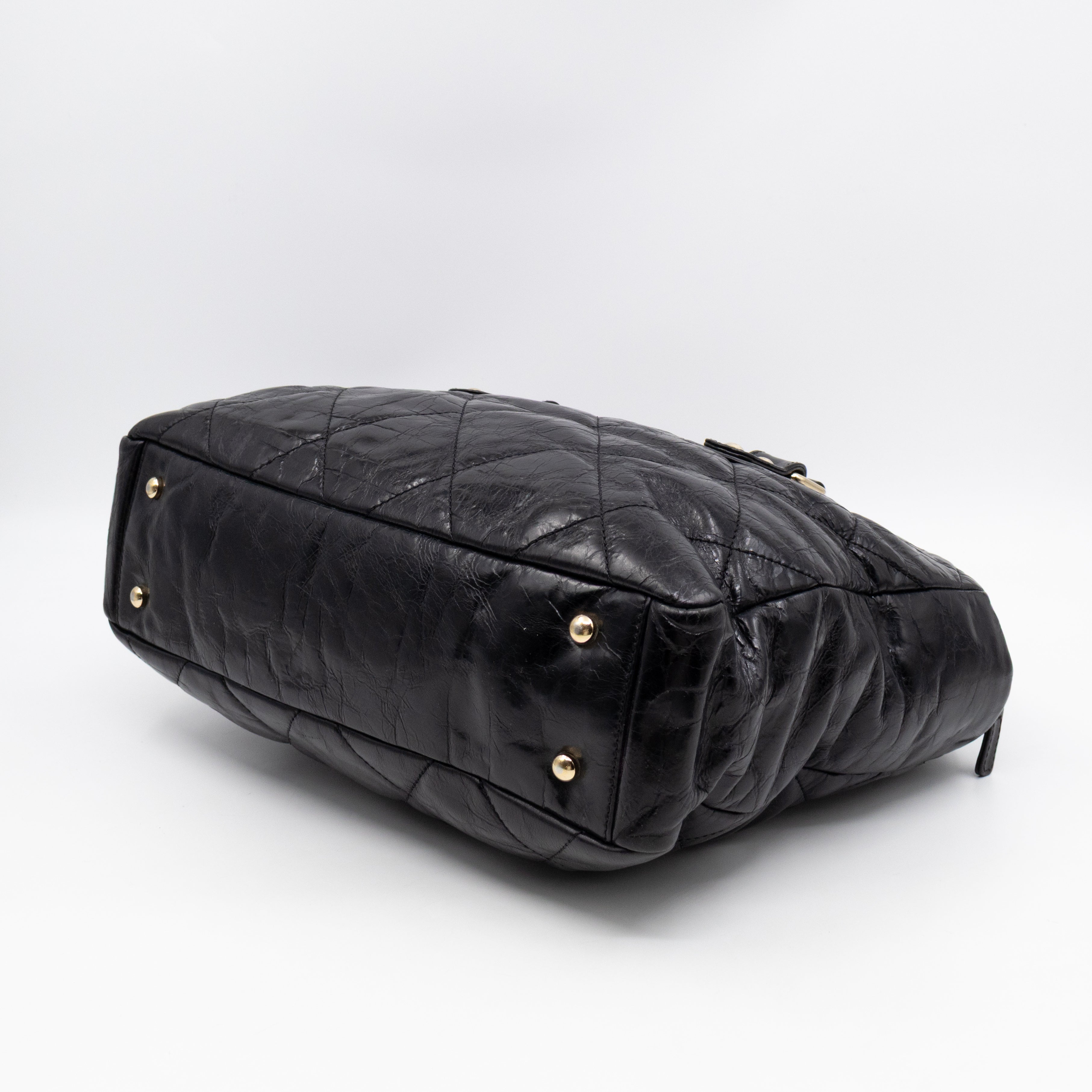 Portobello Tote Glazed Black Leather