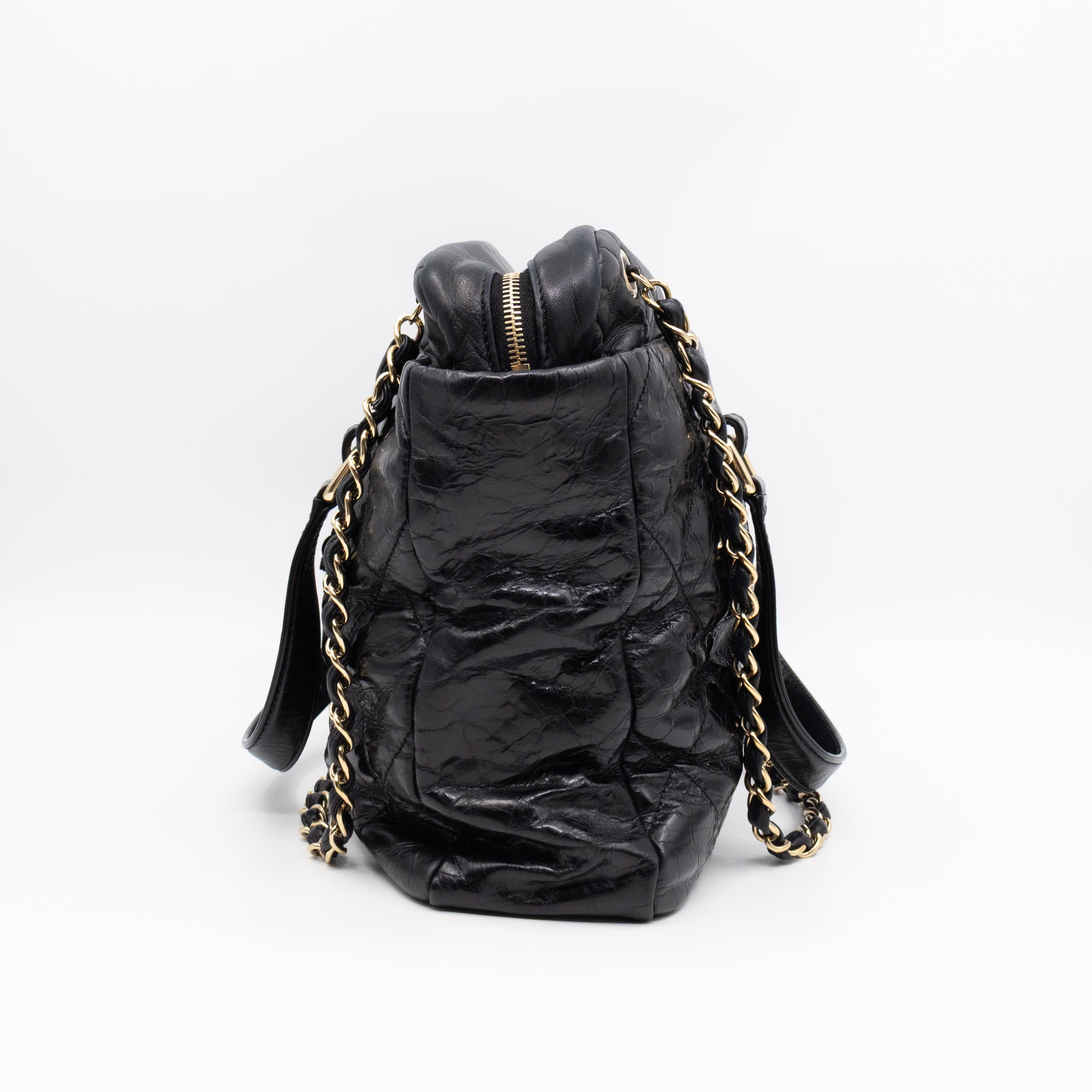 Portobello Tote Glazed Black Leather