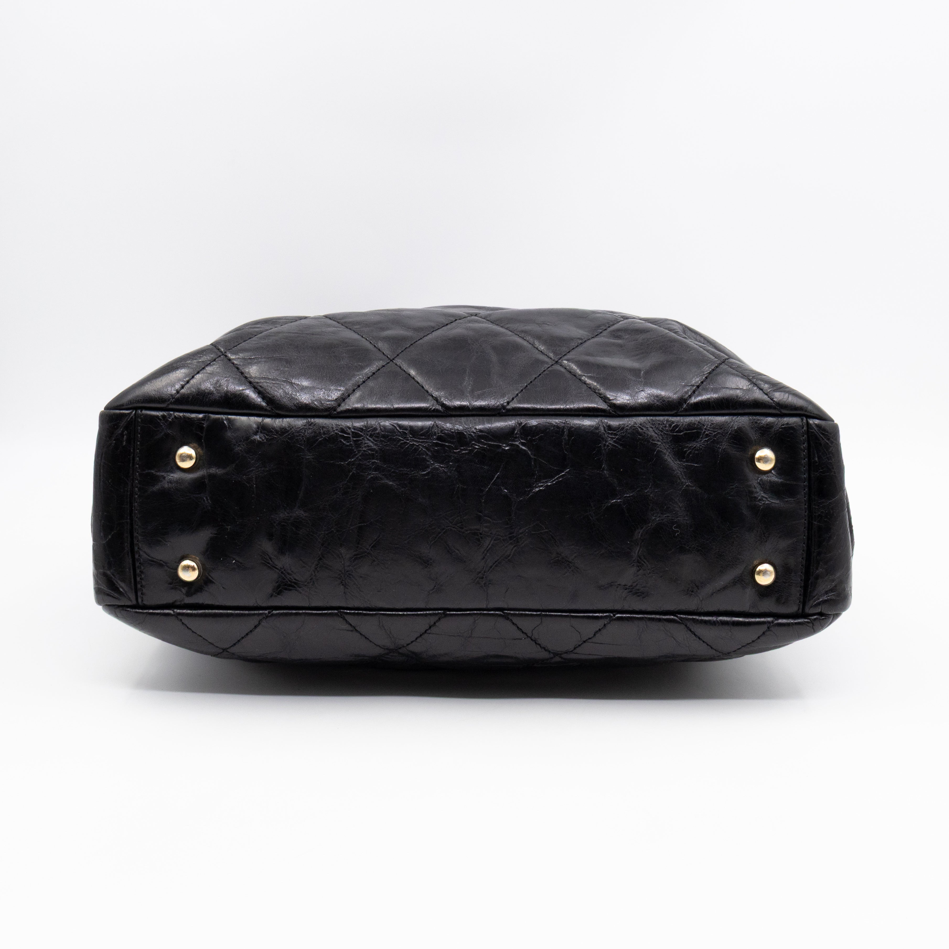 Portobello Tote Glazed Black Leather