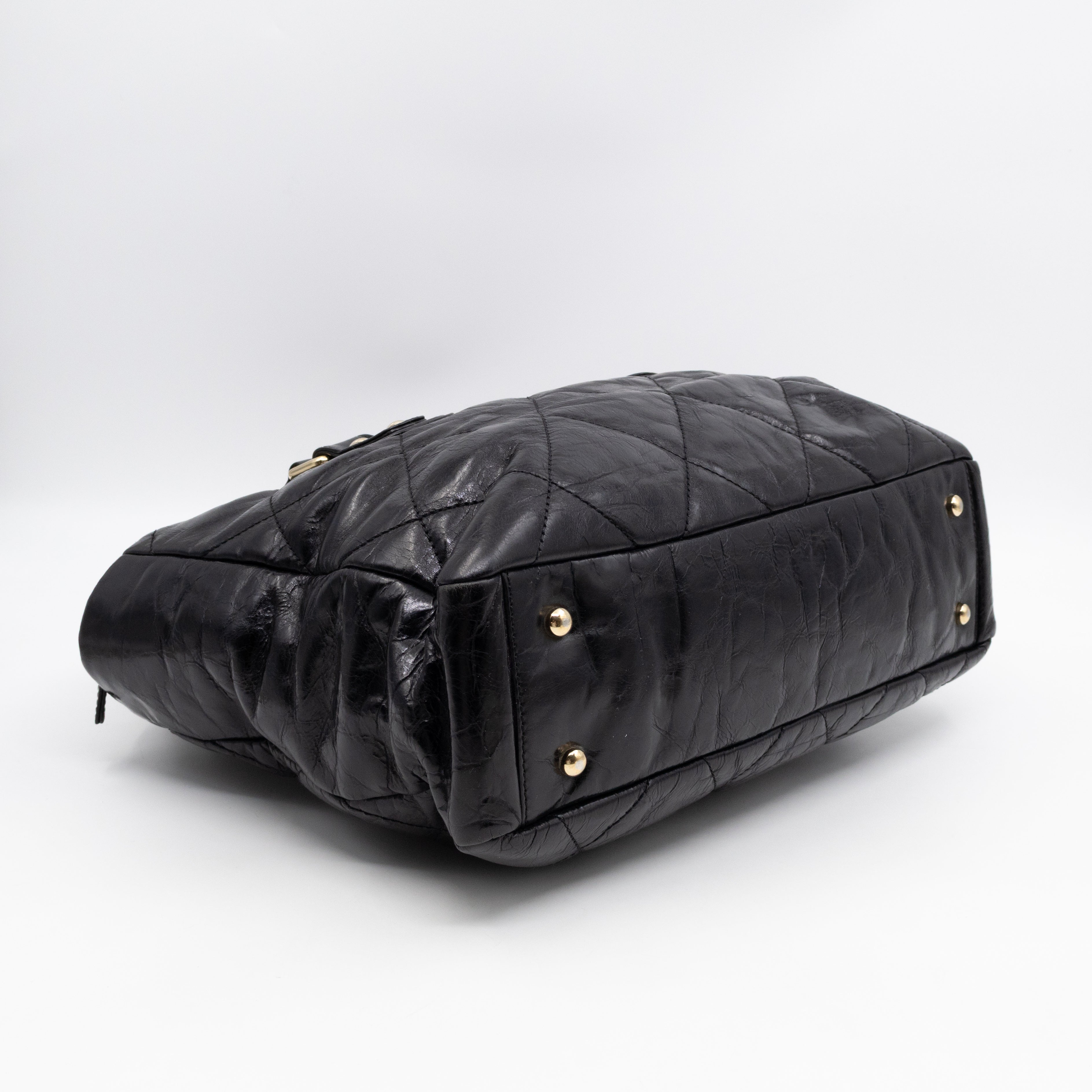 Portobello Tote Glazed Black Leather