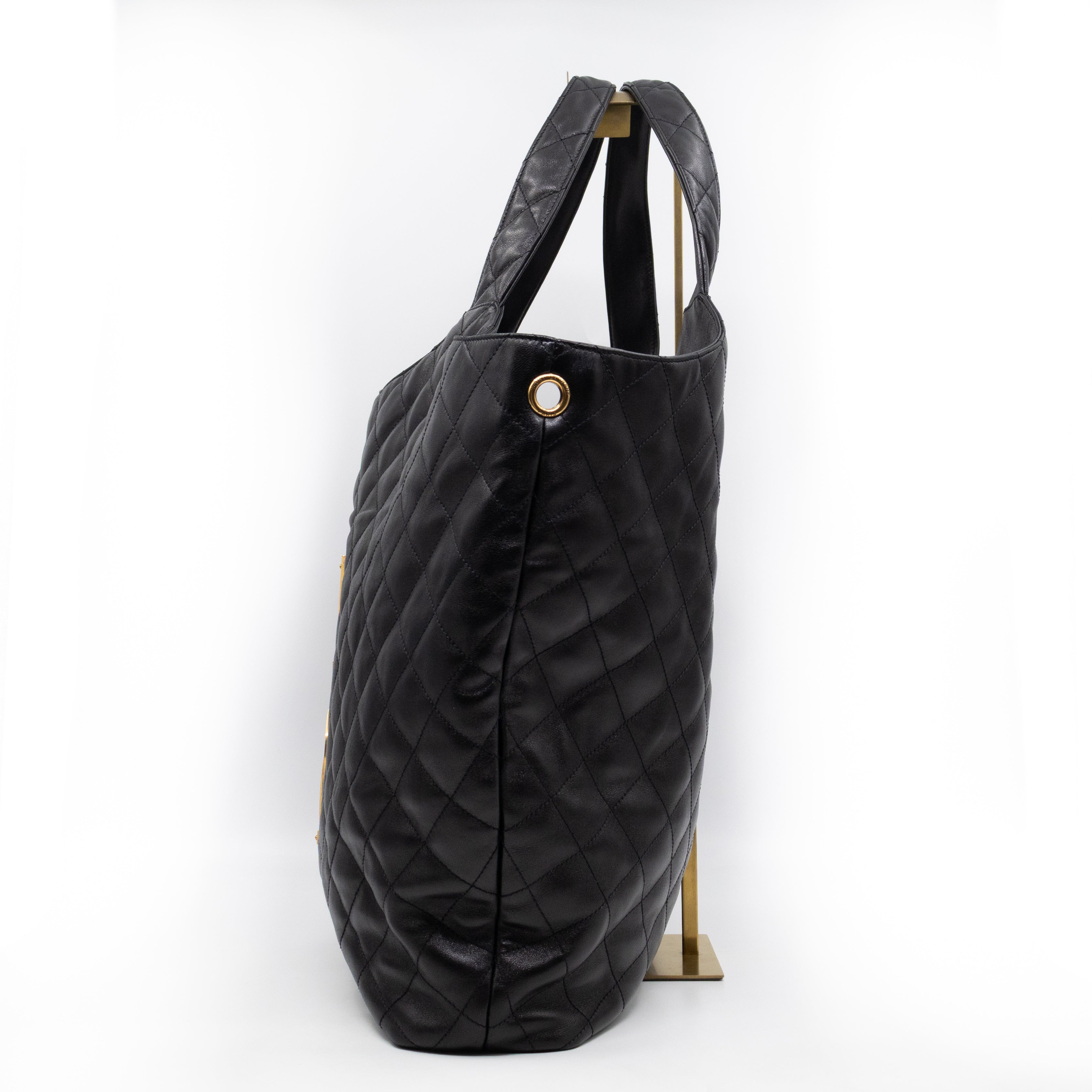Icare Maxi Shopping Tote Black Leather