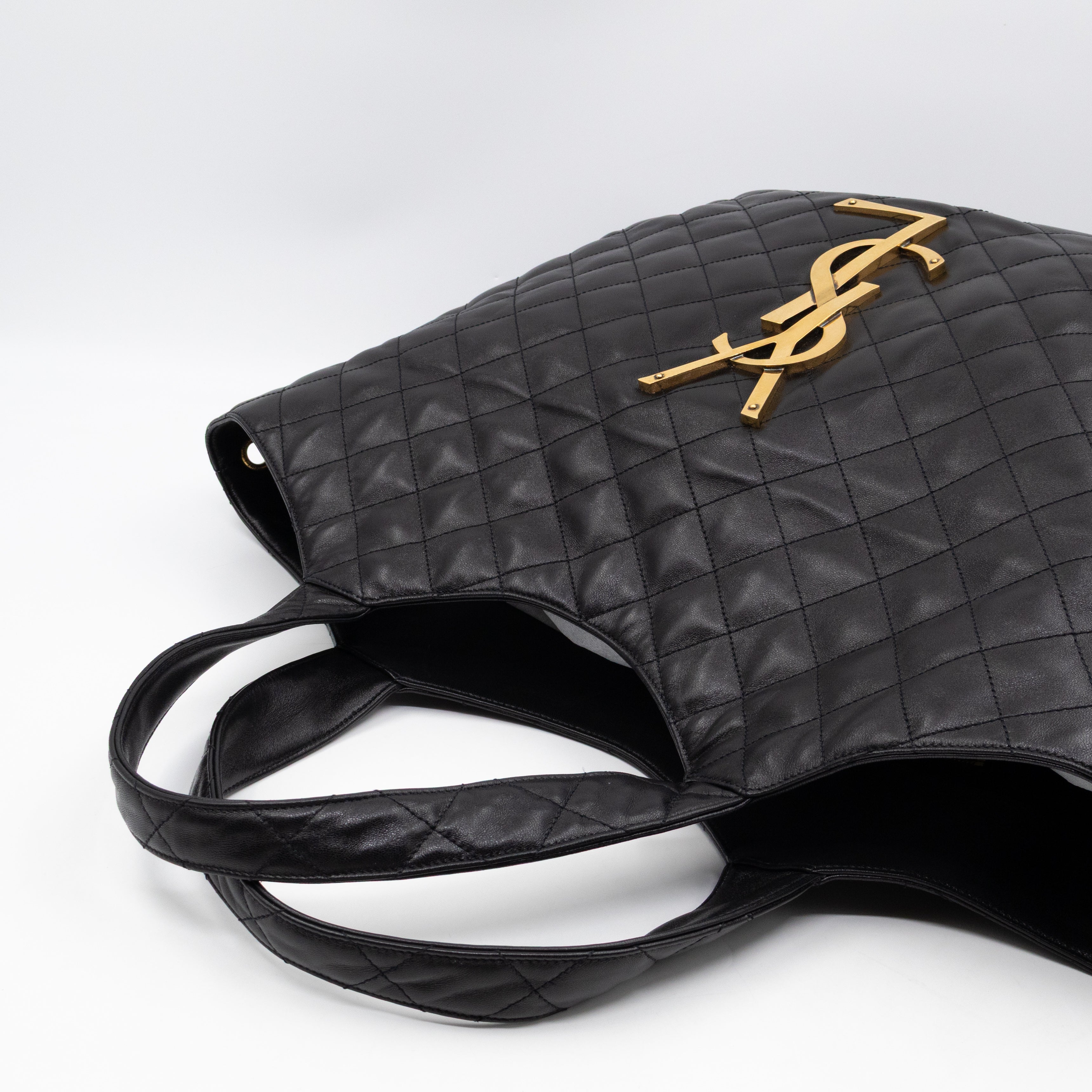 Icare Maxi Shopping Tote Black Leather
