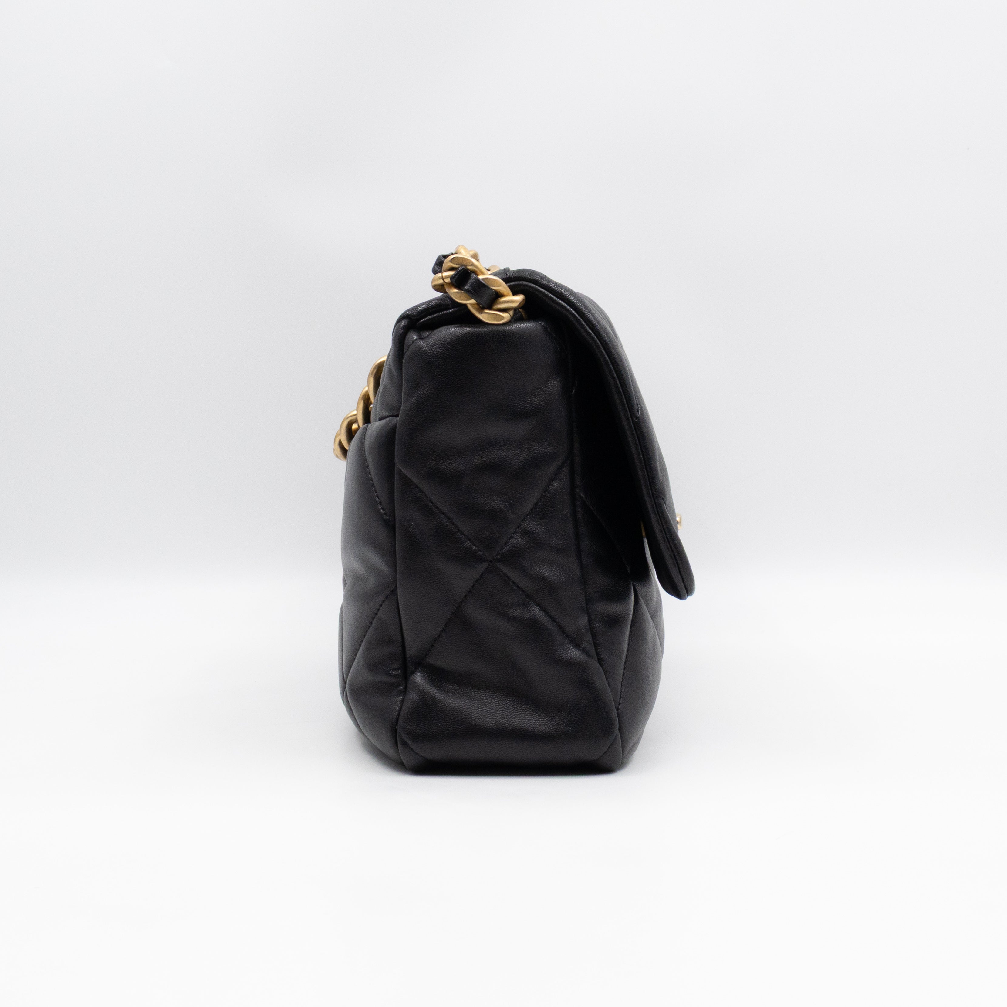 Chanel 19 Large Black Shiny Lambskin