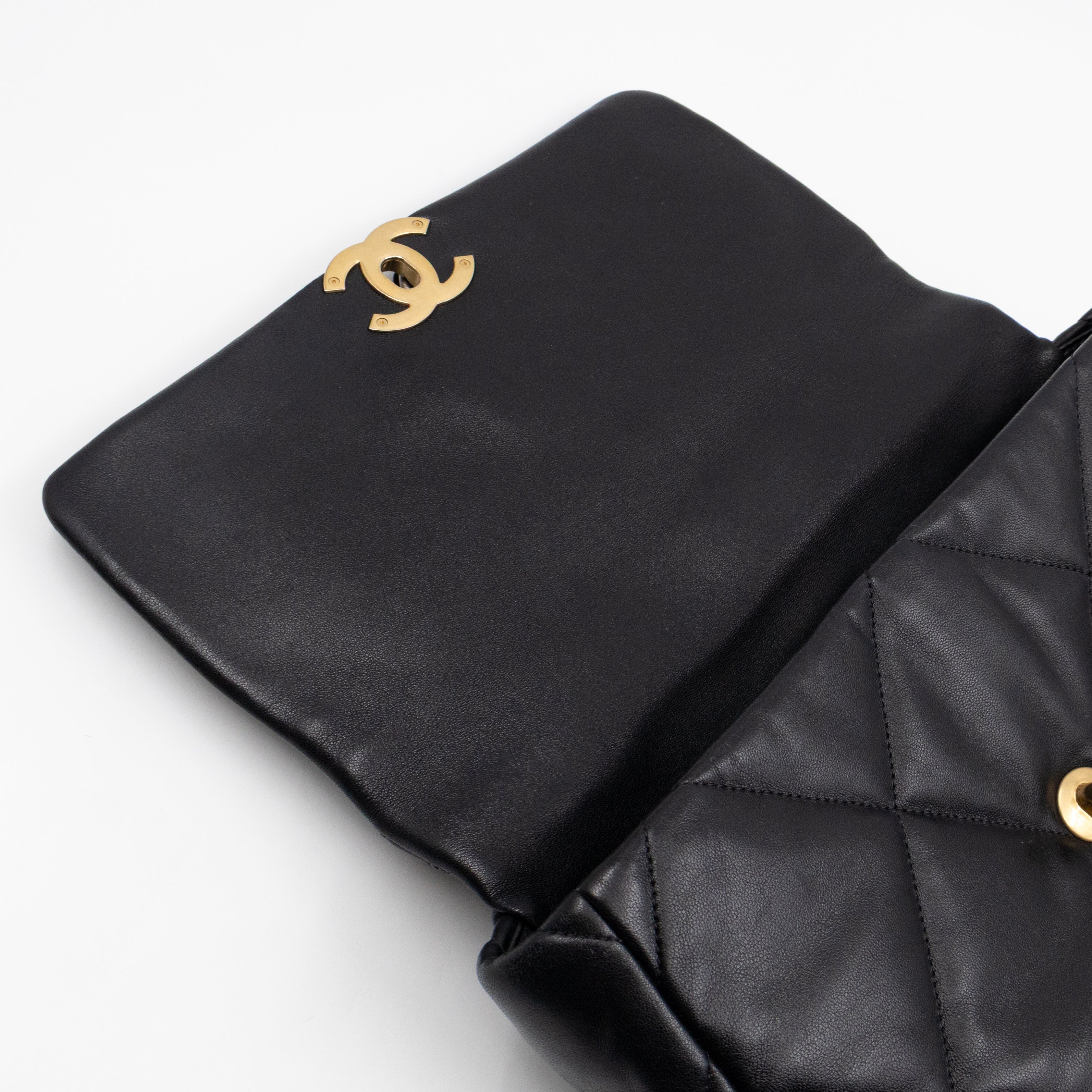 Chanel 19 Large Black Shiny Lambskin