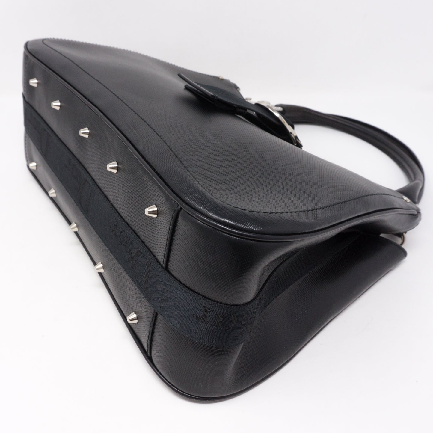 Black Coated Canvas Handbag