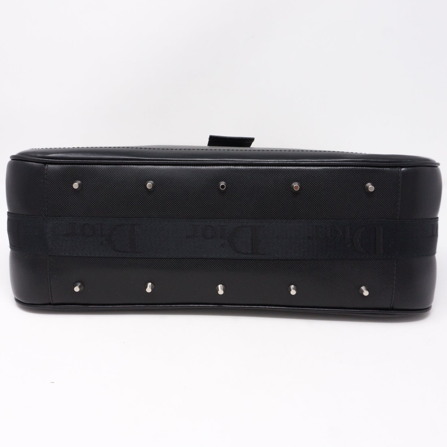 Black Coated Canvas Handbag