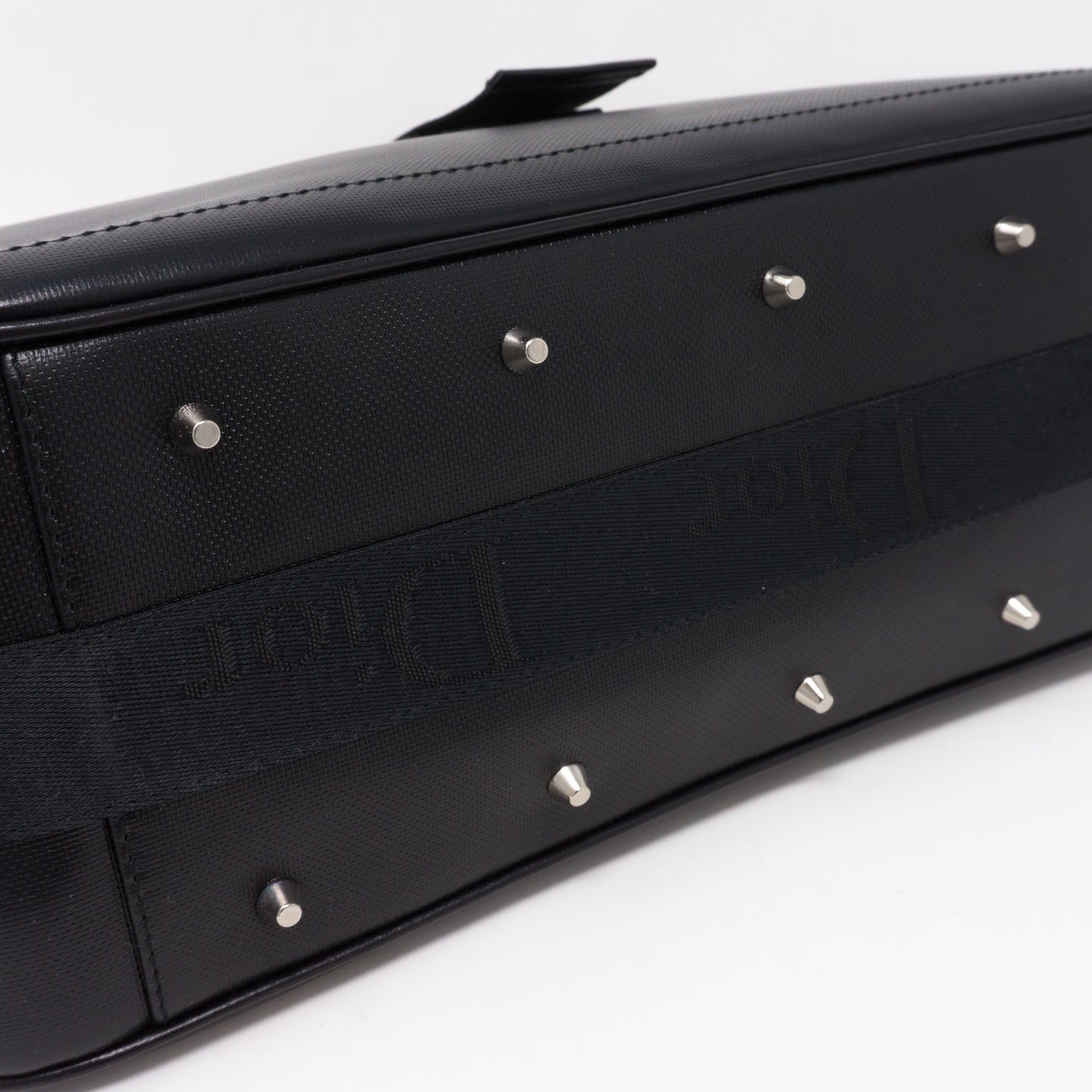 Black Coated Canvas Handbag
