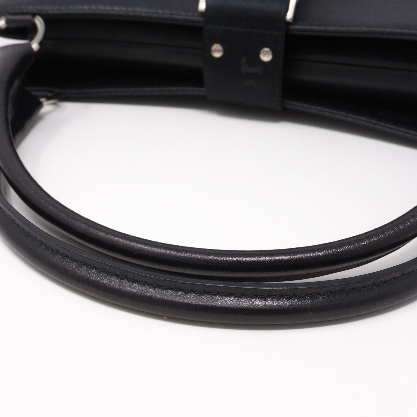 Black Coated Canvas Handbag