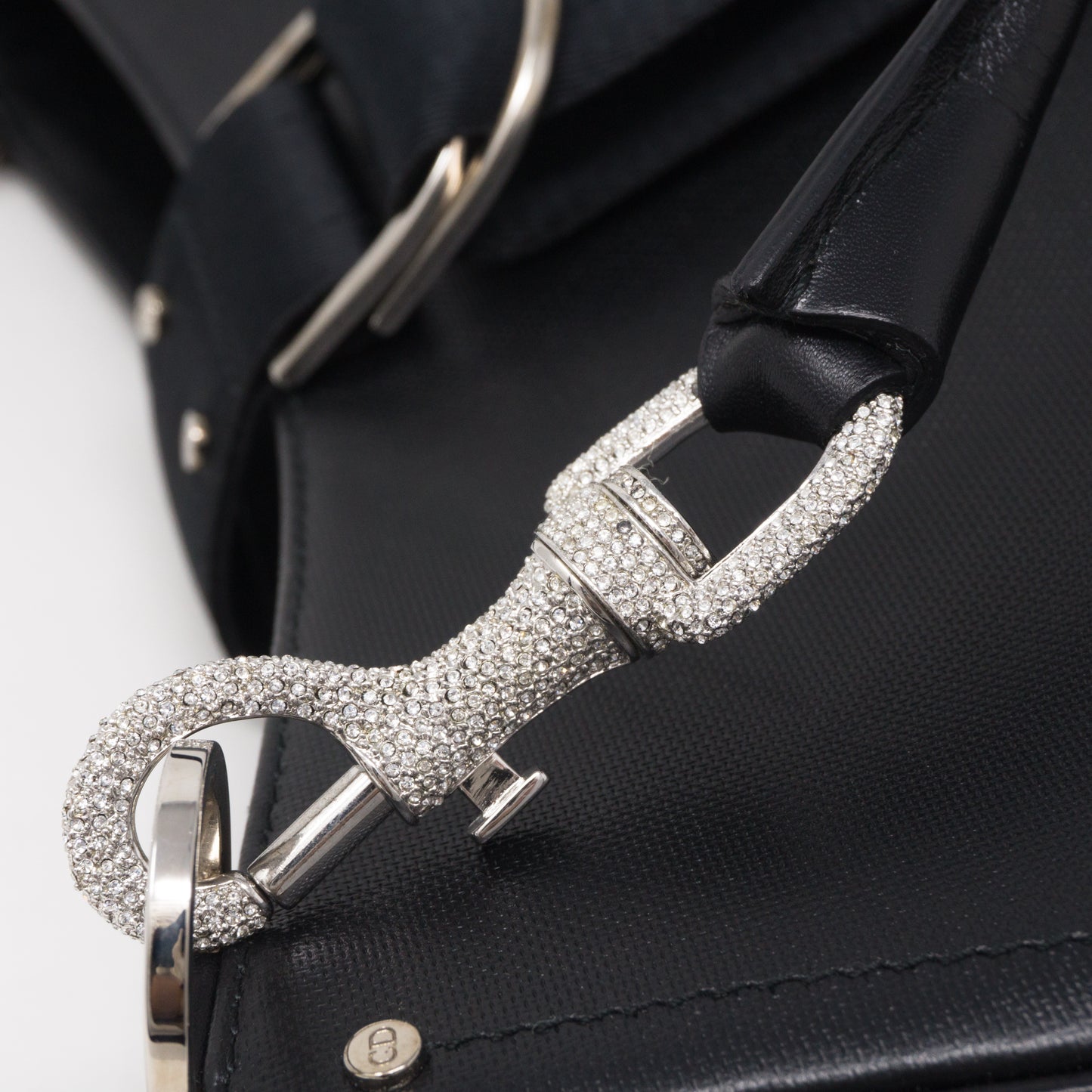 Black Coated Canvas Handbag