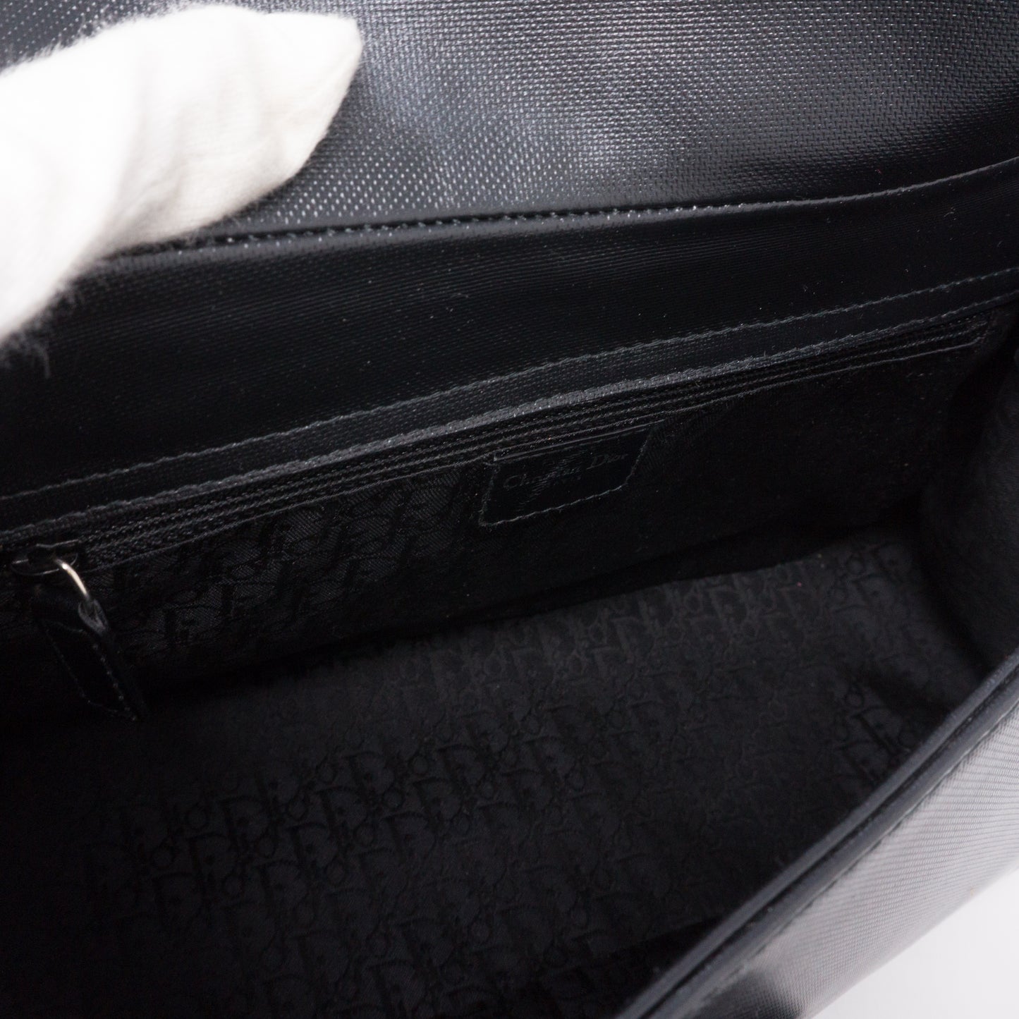 Black Coated Canvas Handbag