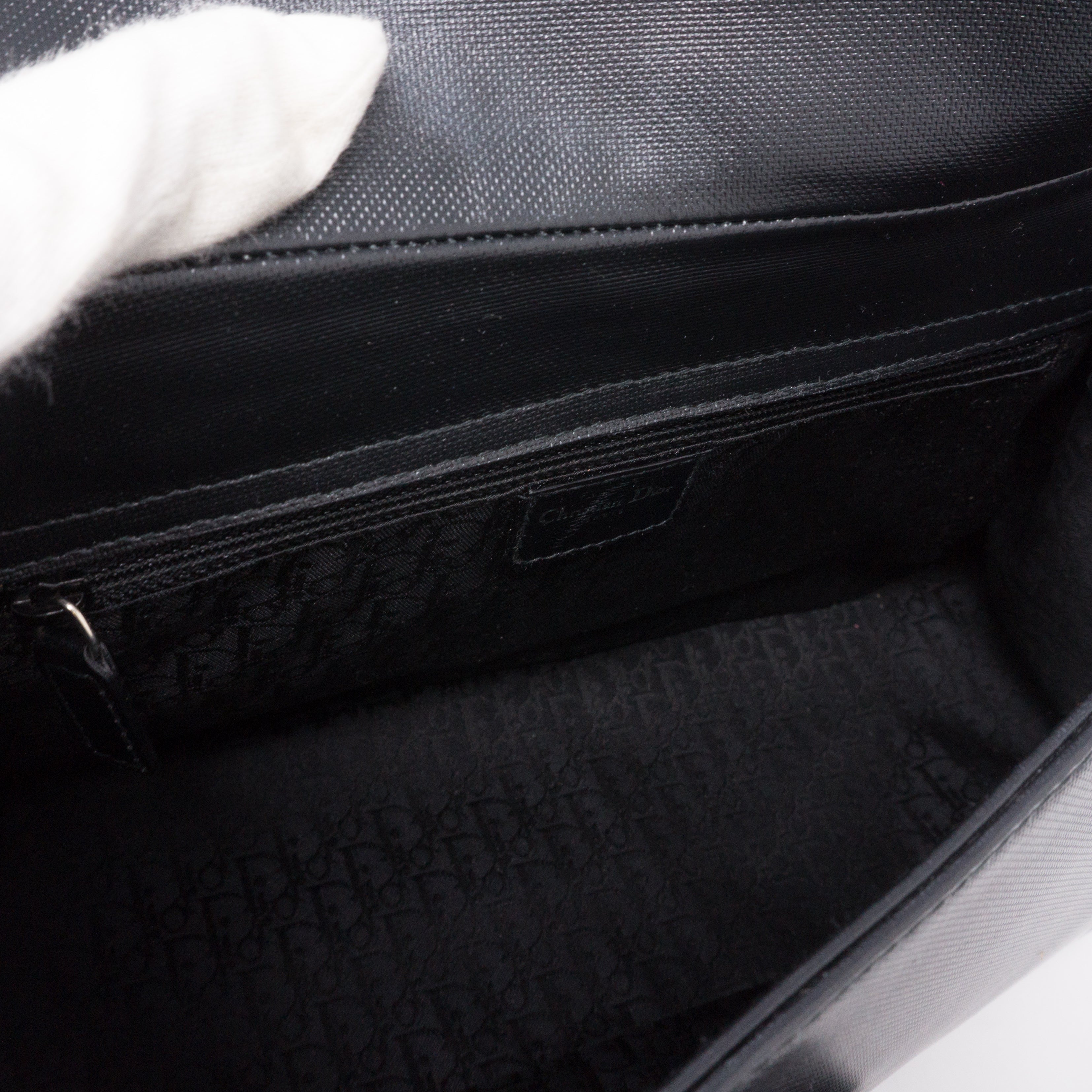 Black Coated Canvas Handbag