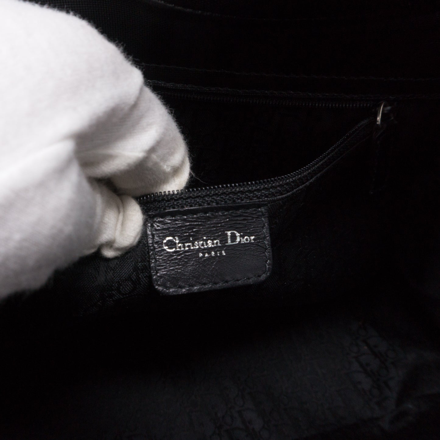 Black Coated Canvas Handbag