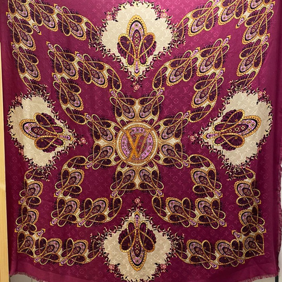 Monogram Shawl Paisley Purple