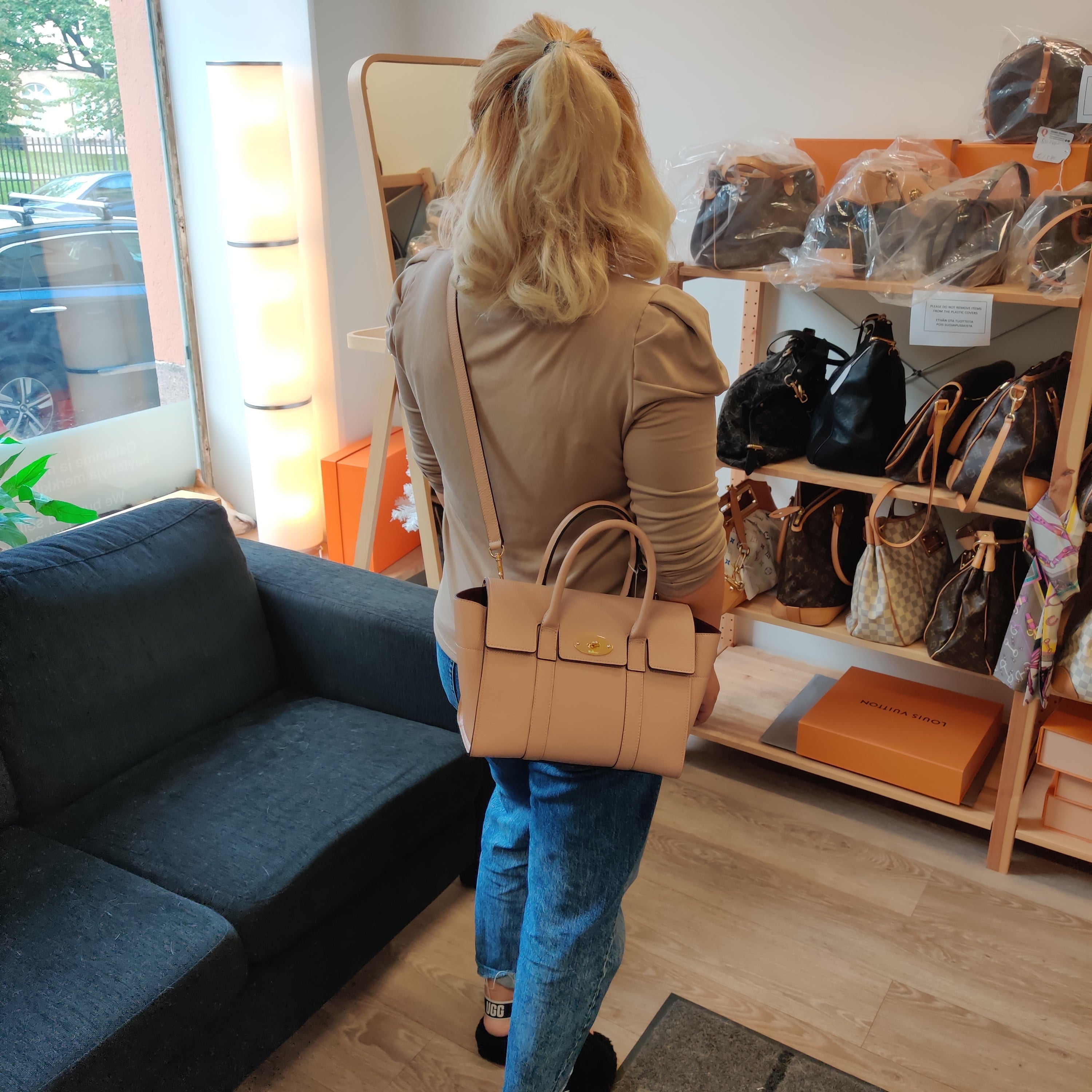 Small Bayswater Rosewater Leather