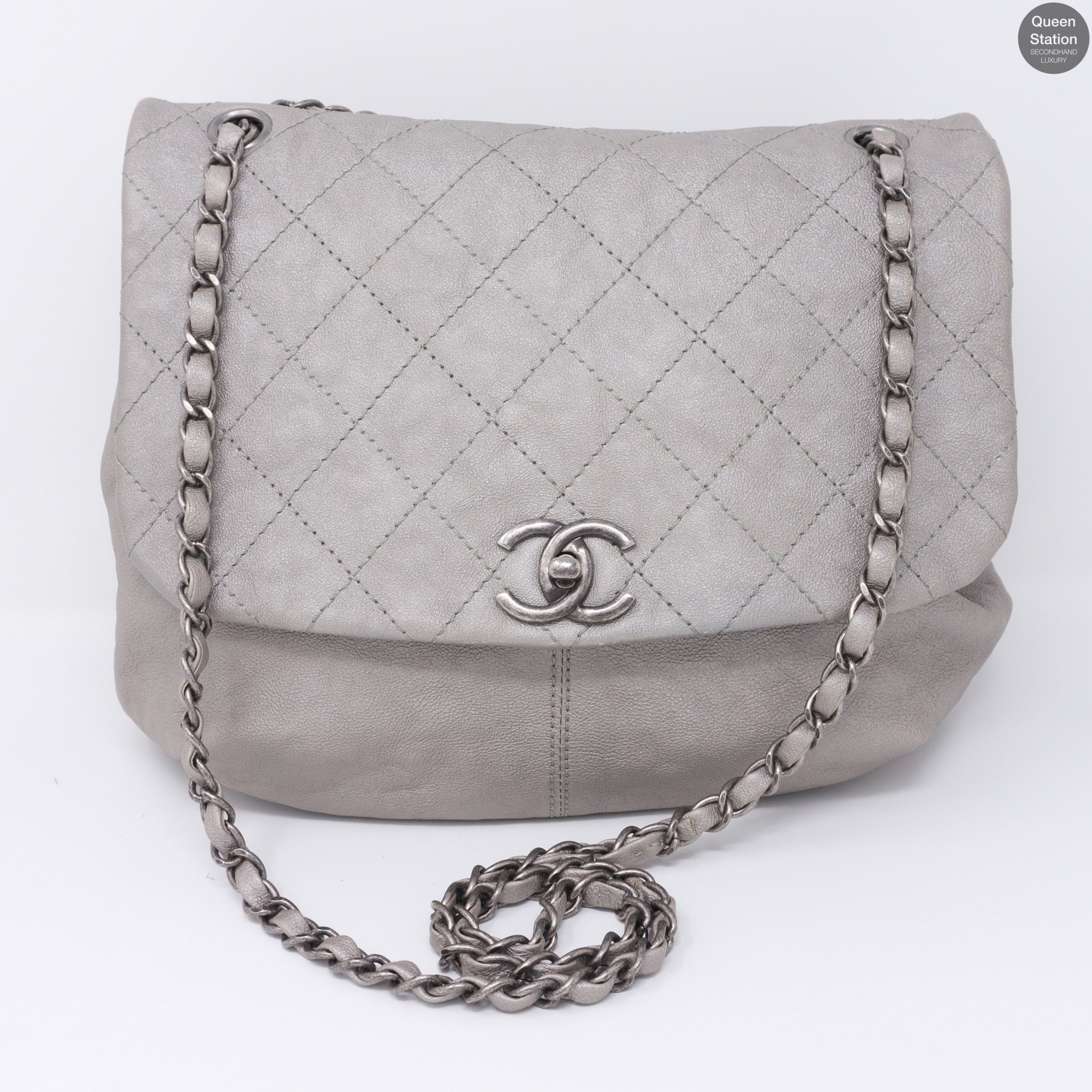 Quilted Soft Flap Medium Shoulder Bag