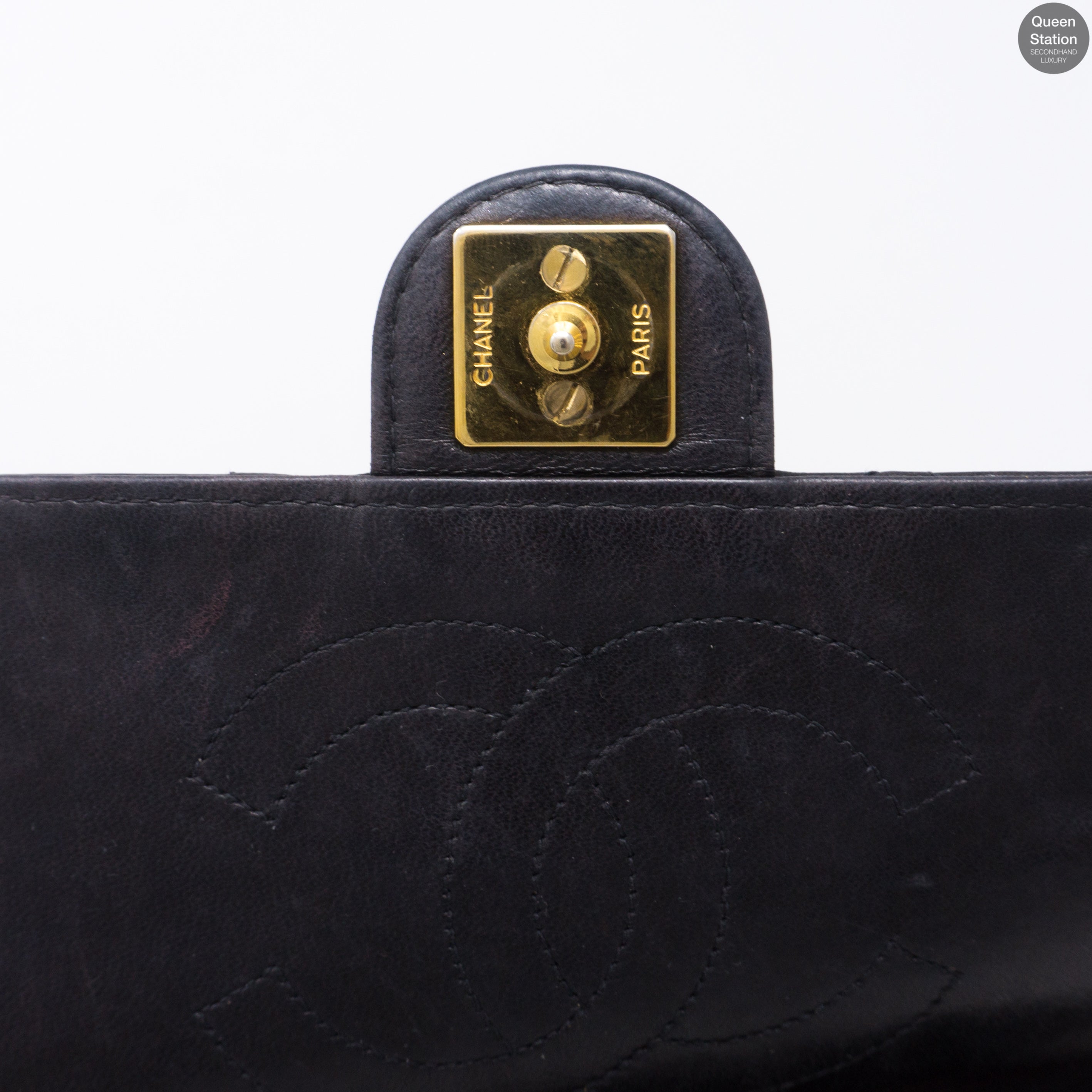Single Flap Black Lambskin Bag