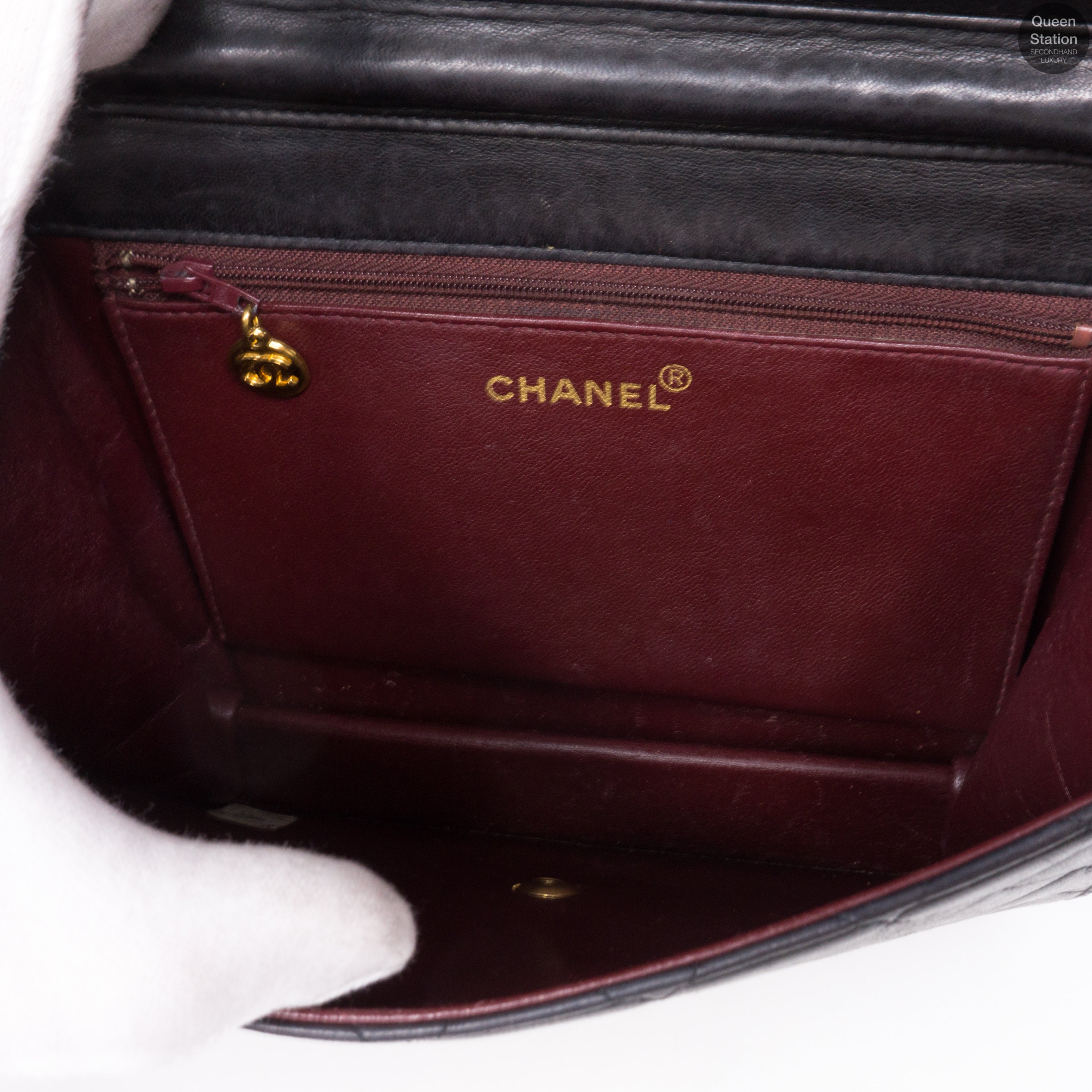 Single Flap Black Lambskin Bag