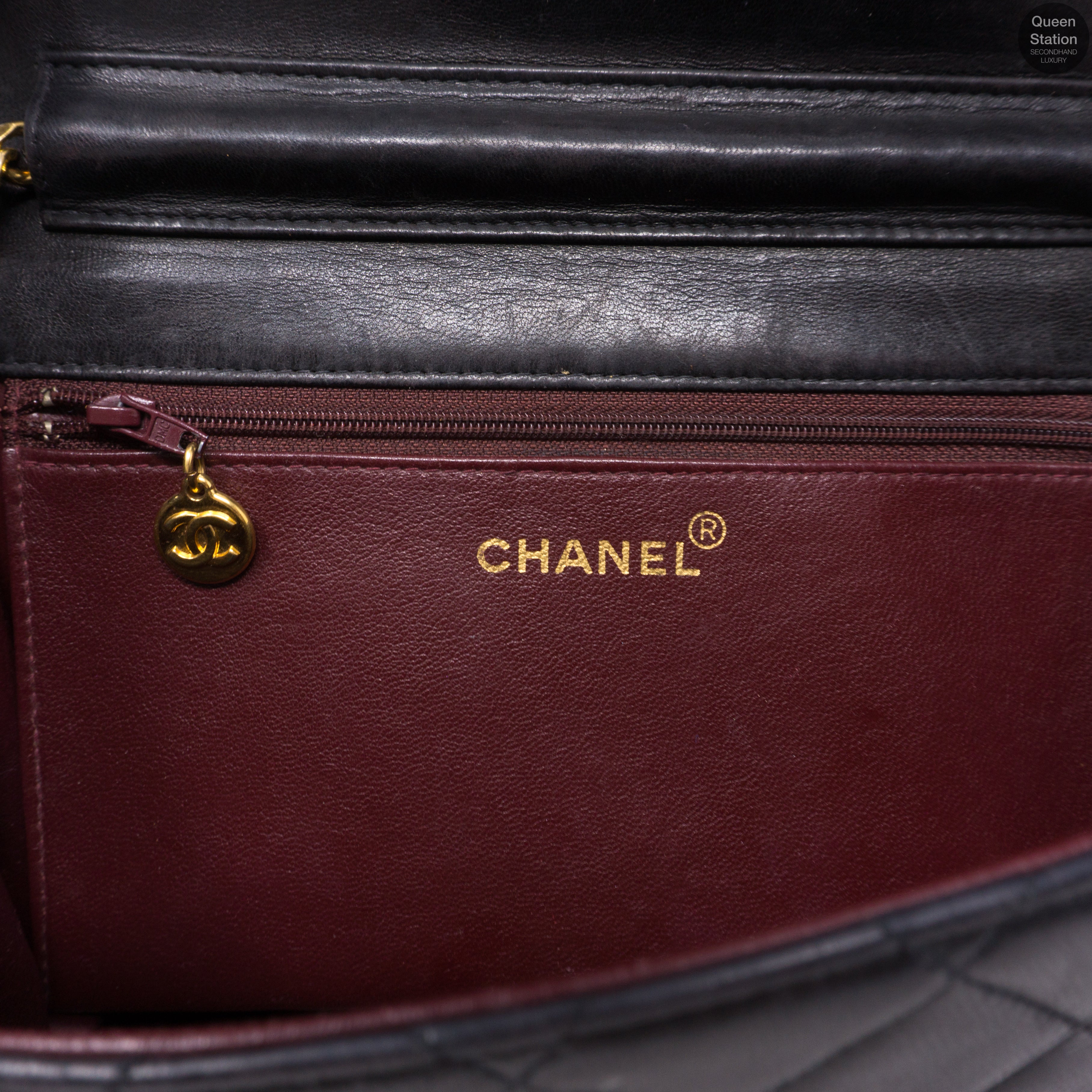 Single Flap Black Lambskin Bag