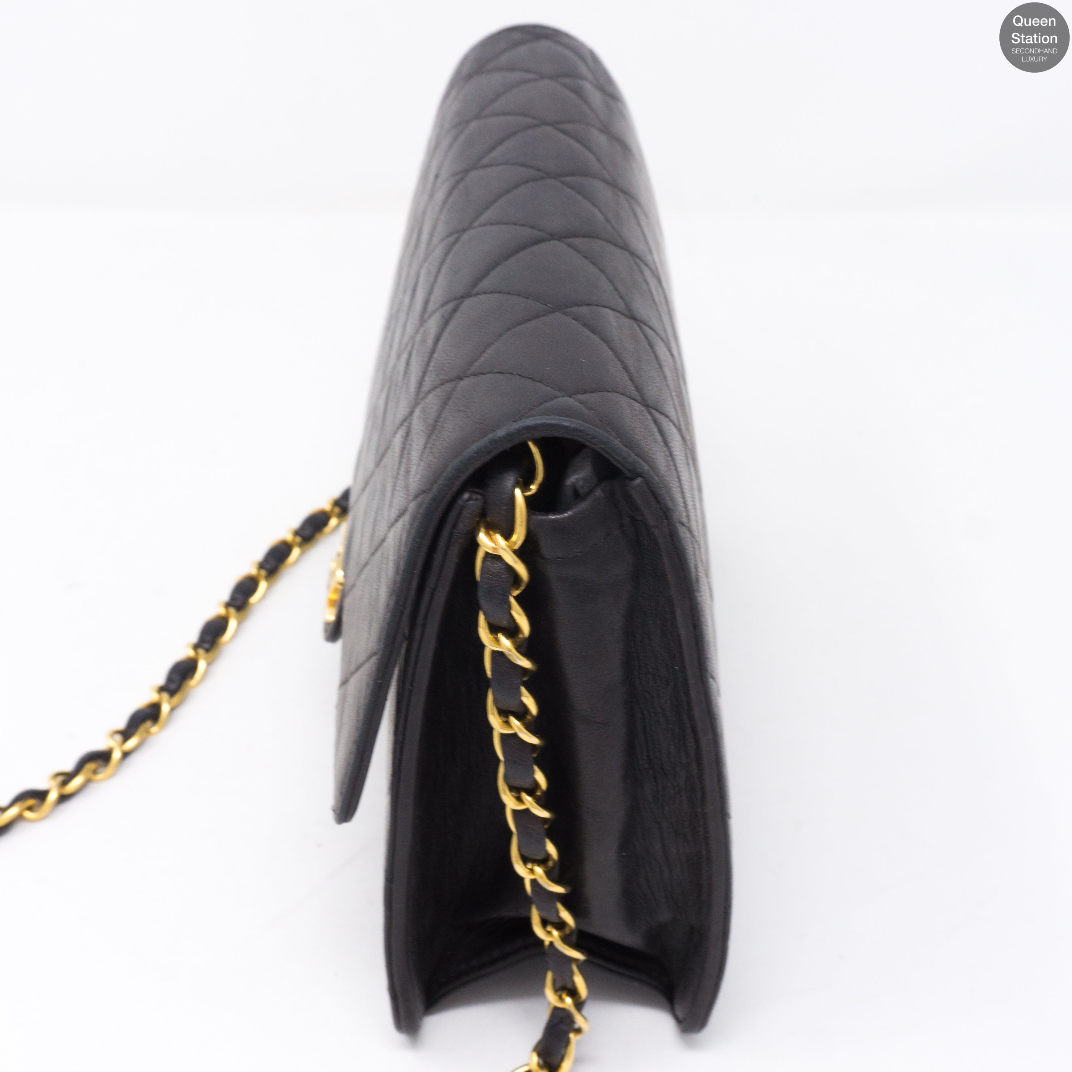 Single Flap Black Lambskin Bag