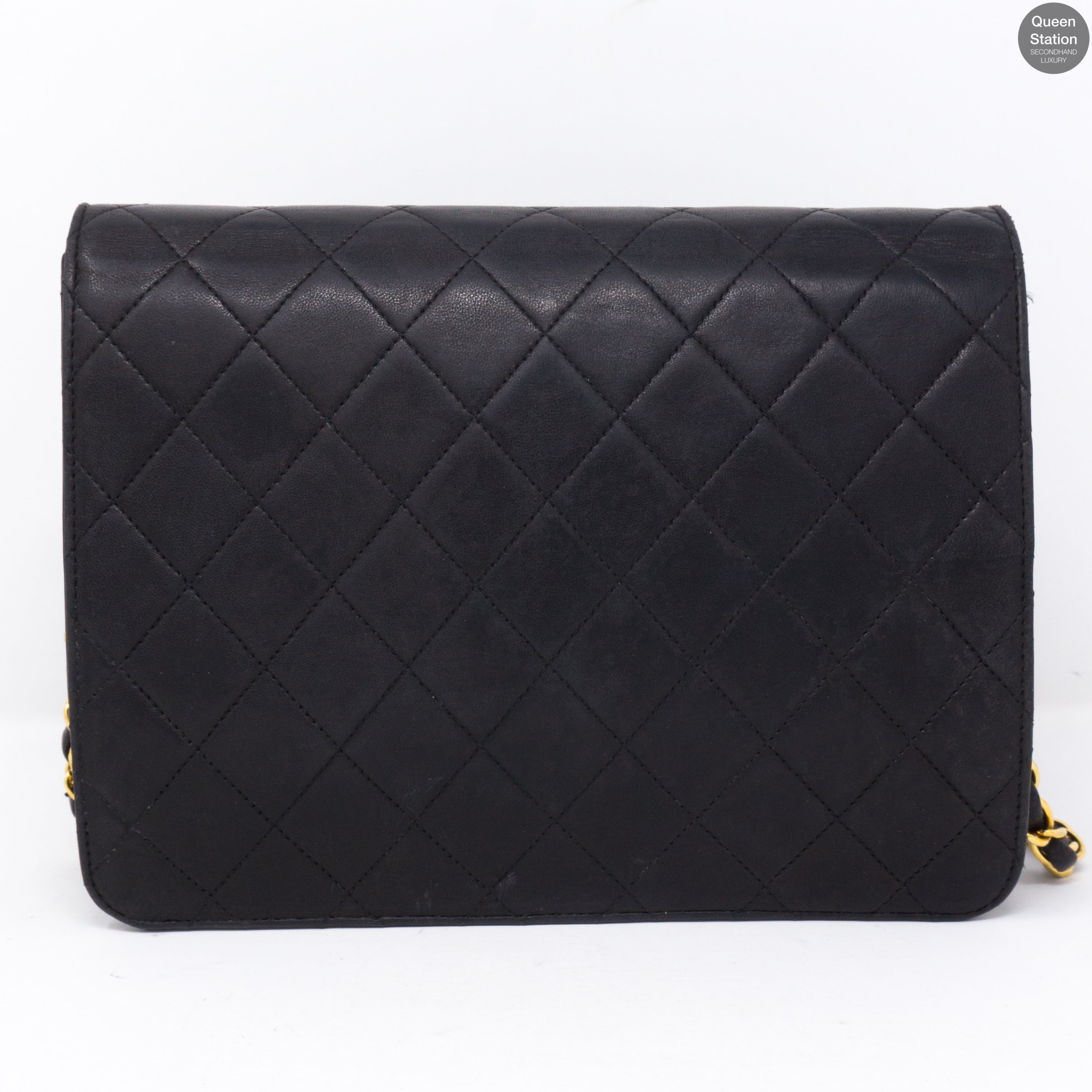 Single Flap Black Lambskin Bag