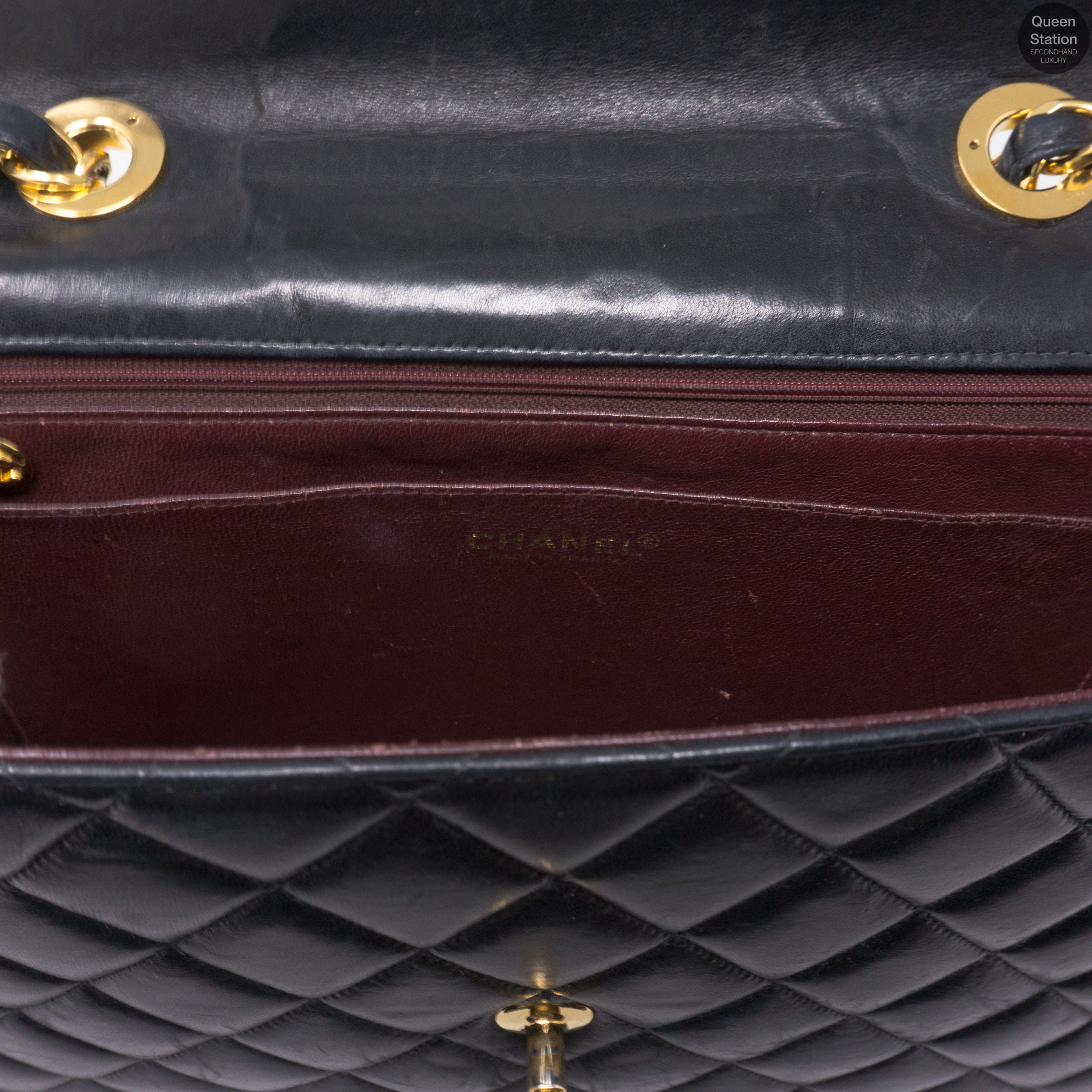 Vintage Black Jumbo Flap Bag