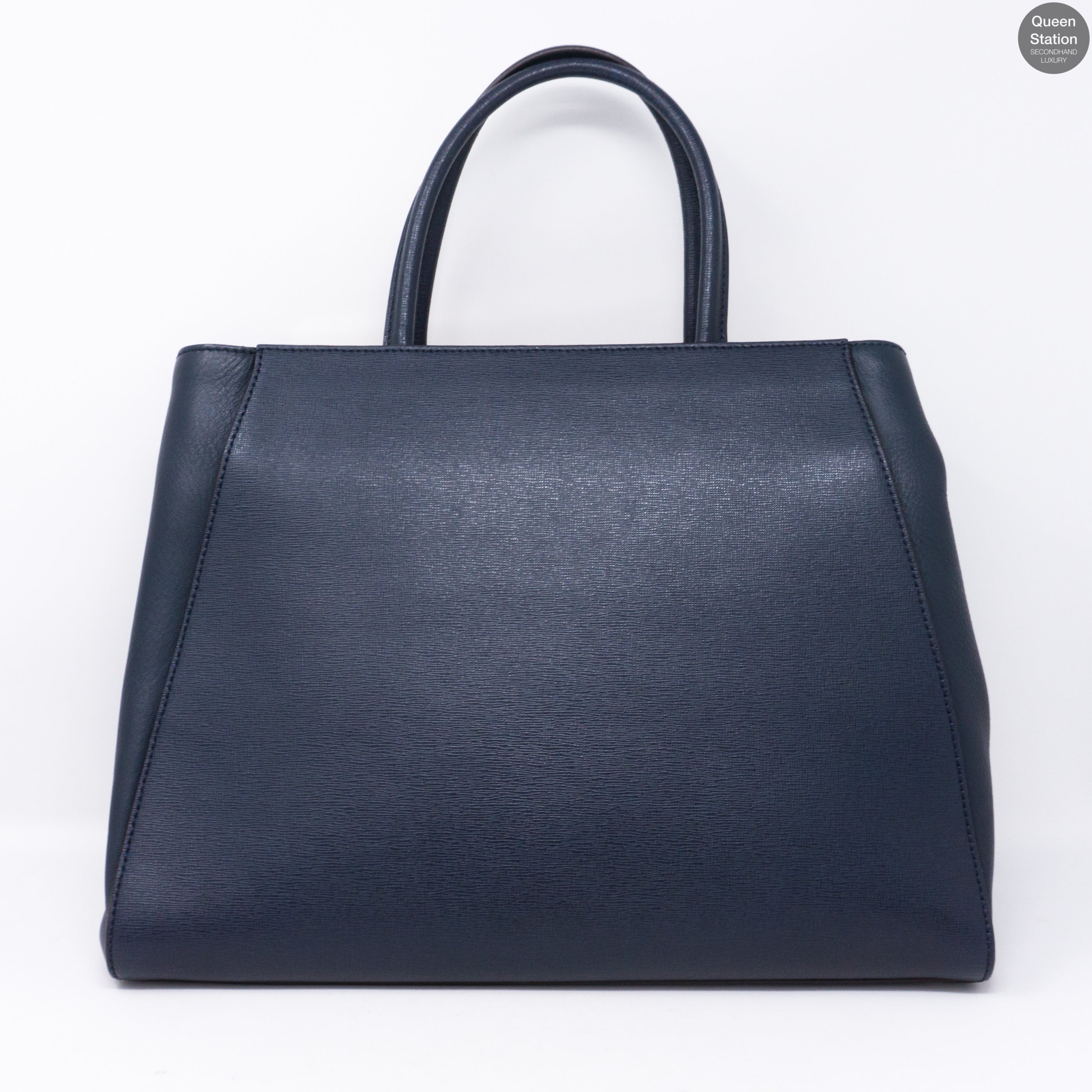 2Jours Medium Navy Leather Tote