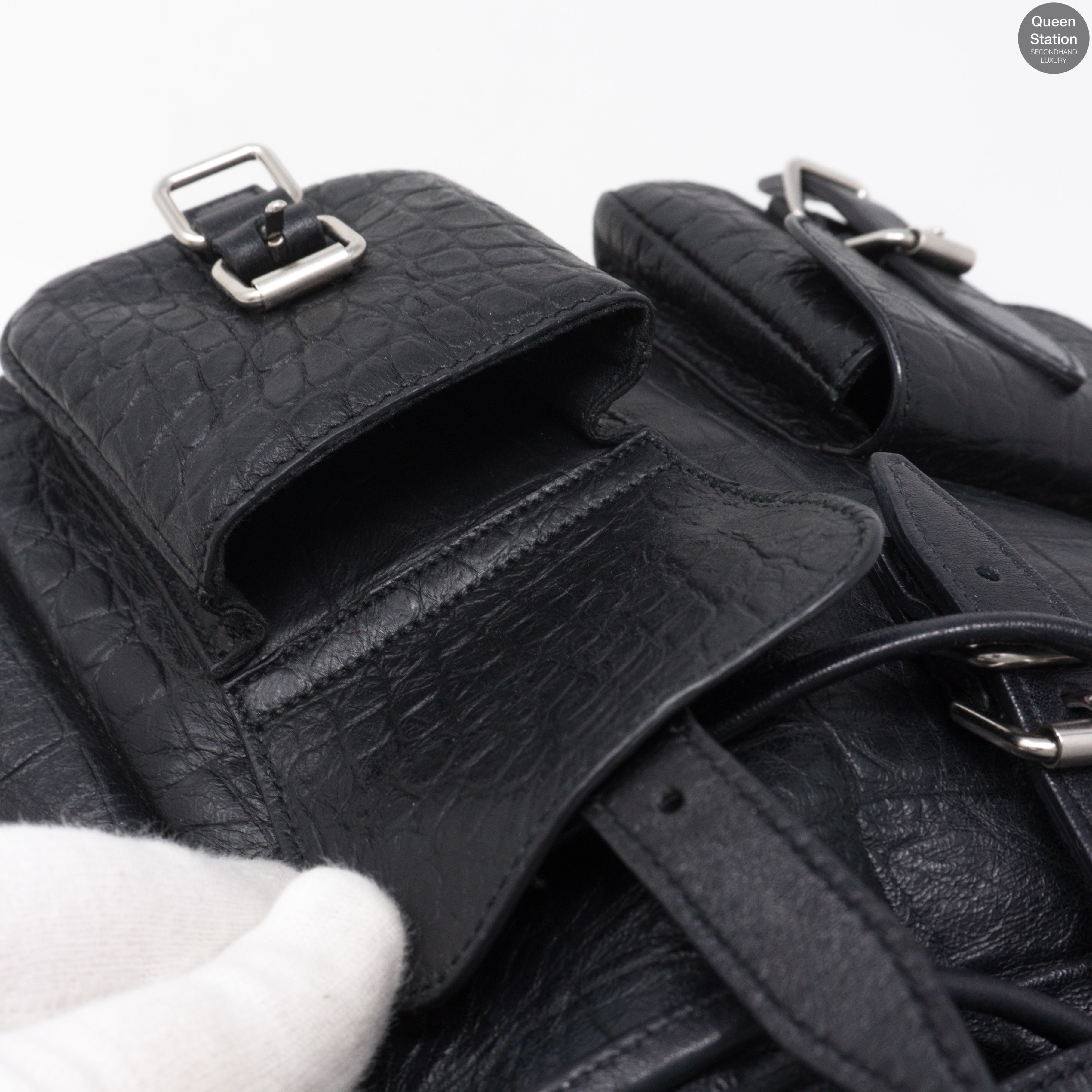 Small Festival Backpack Black Leather