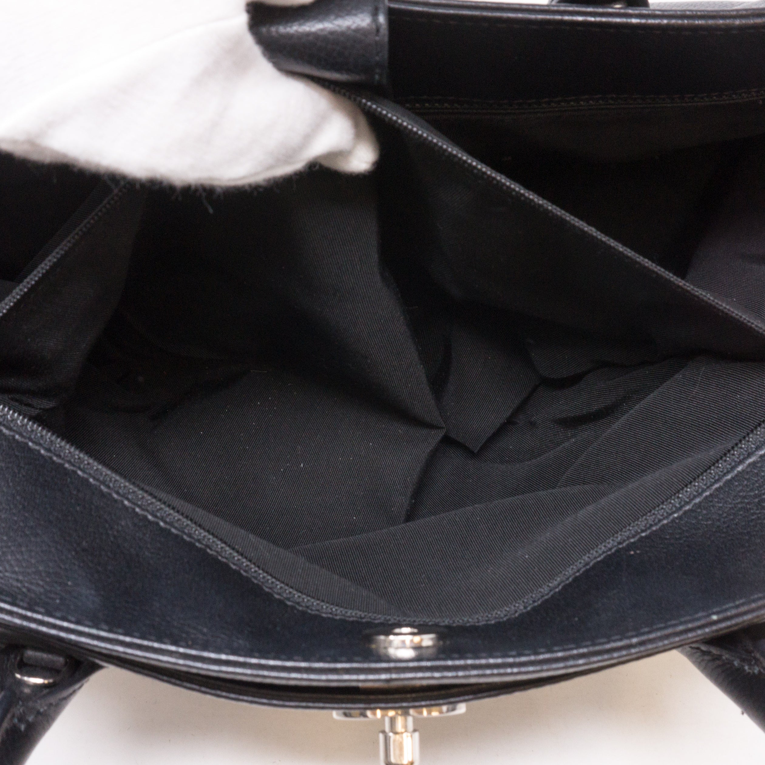 Executive Cerf Black Leather Tote