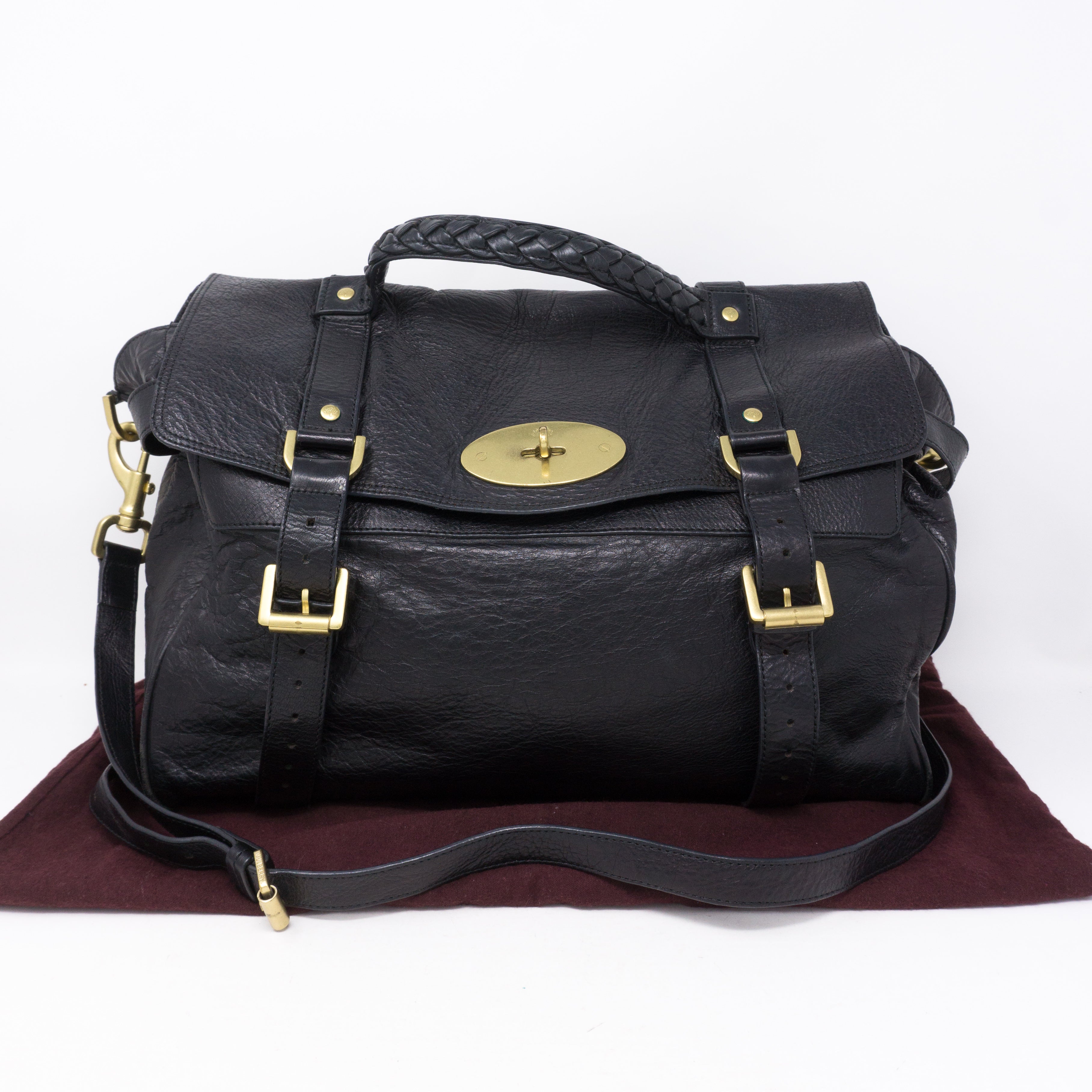 Alexa Oversized Black Leather