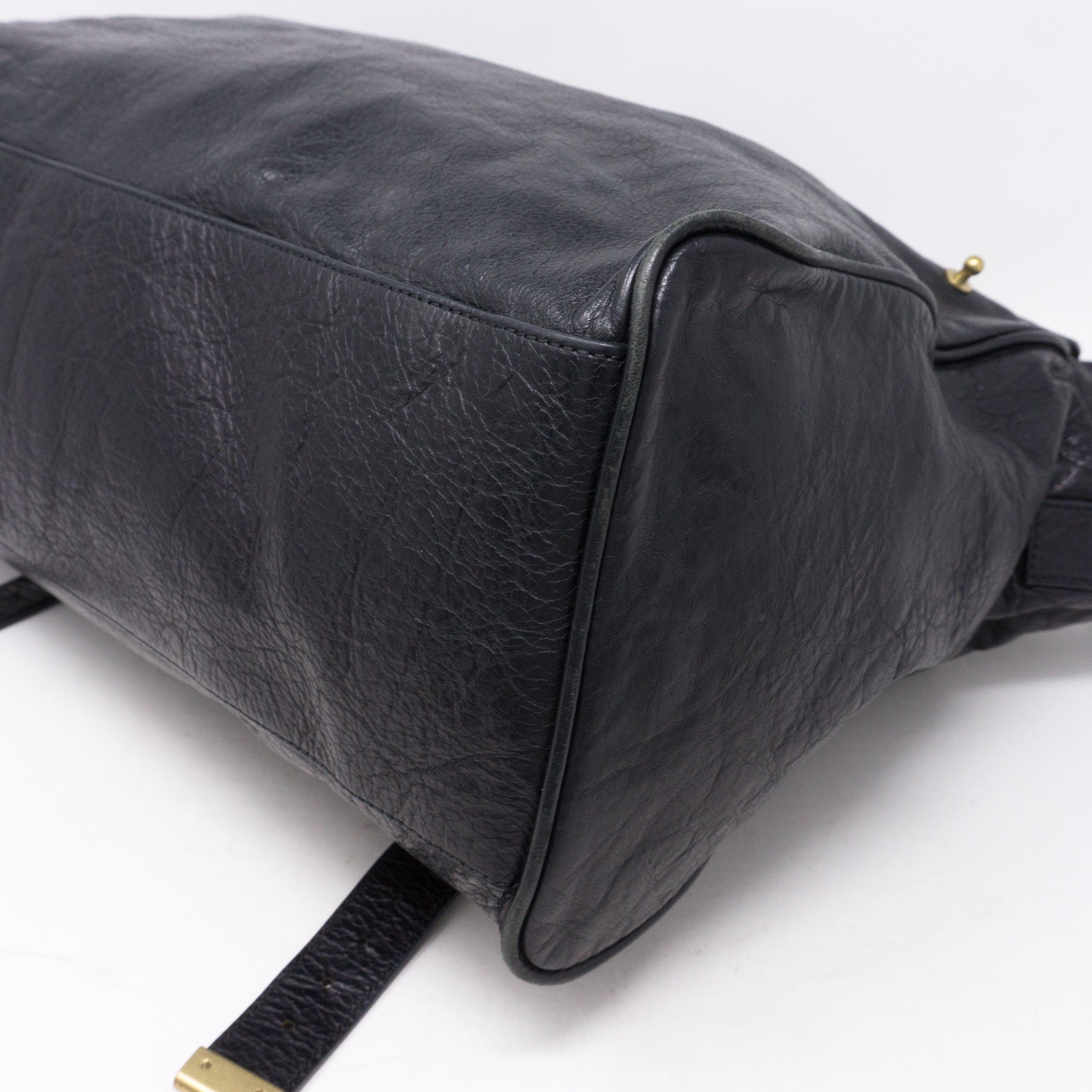 Alexa Oversized Black Leather